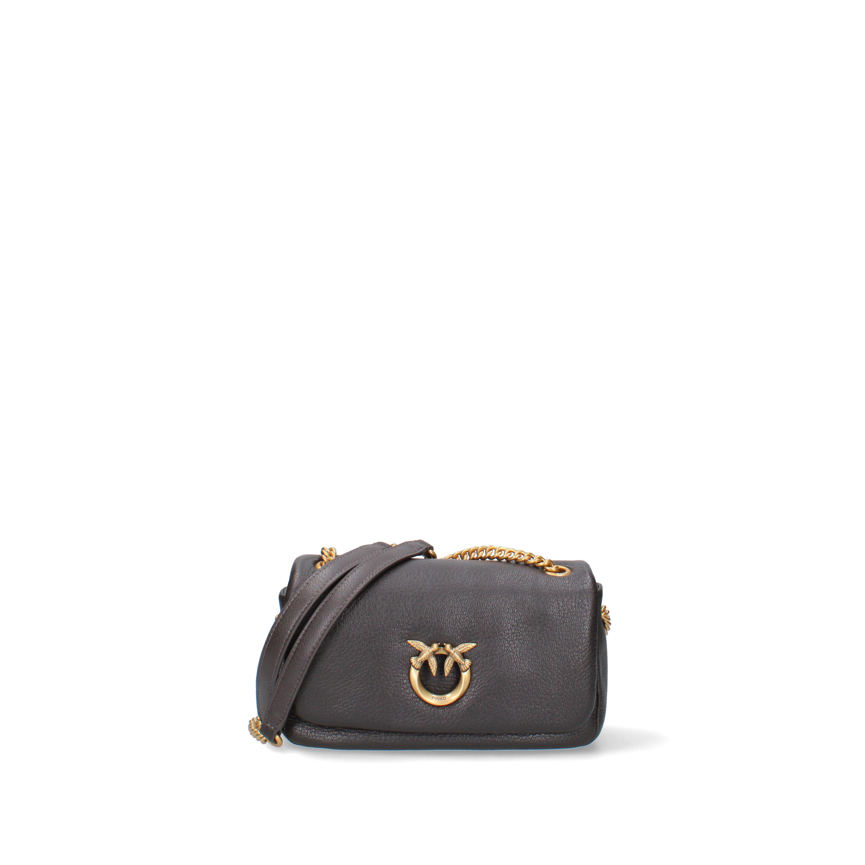 BORSA A SPALLA CON PATTA E CATENA DONNA MARRONE