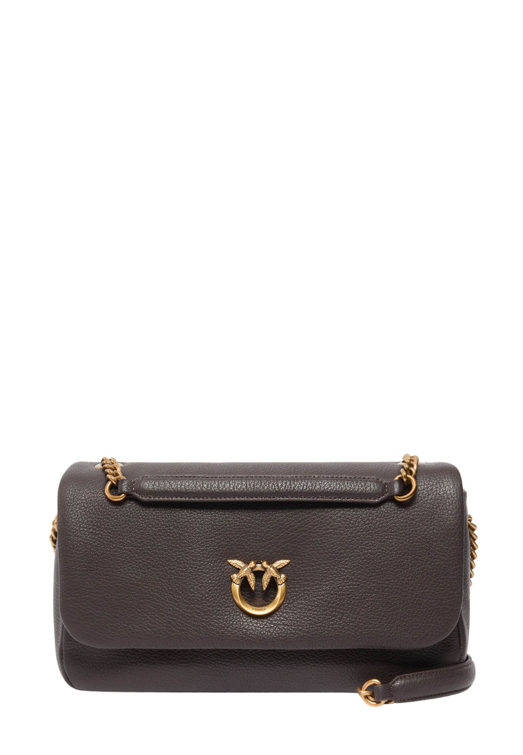 BORSA A SPALLA N PELLE CLICK SOFT HORIZONTAL CHAIN DONNA MARRONE