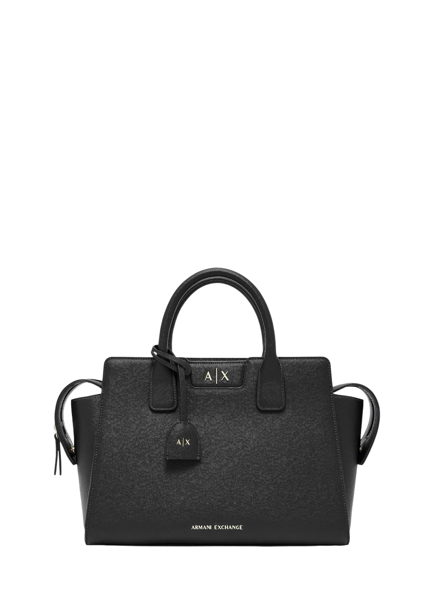 BORSA SHOPPING EFFETTO SAFFIANO CON TRACOLLA LOGATA DONNA NERO