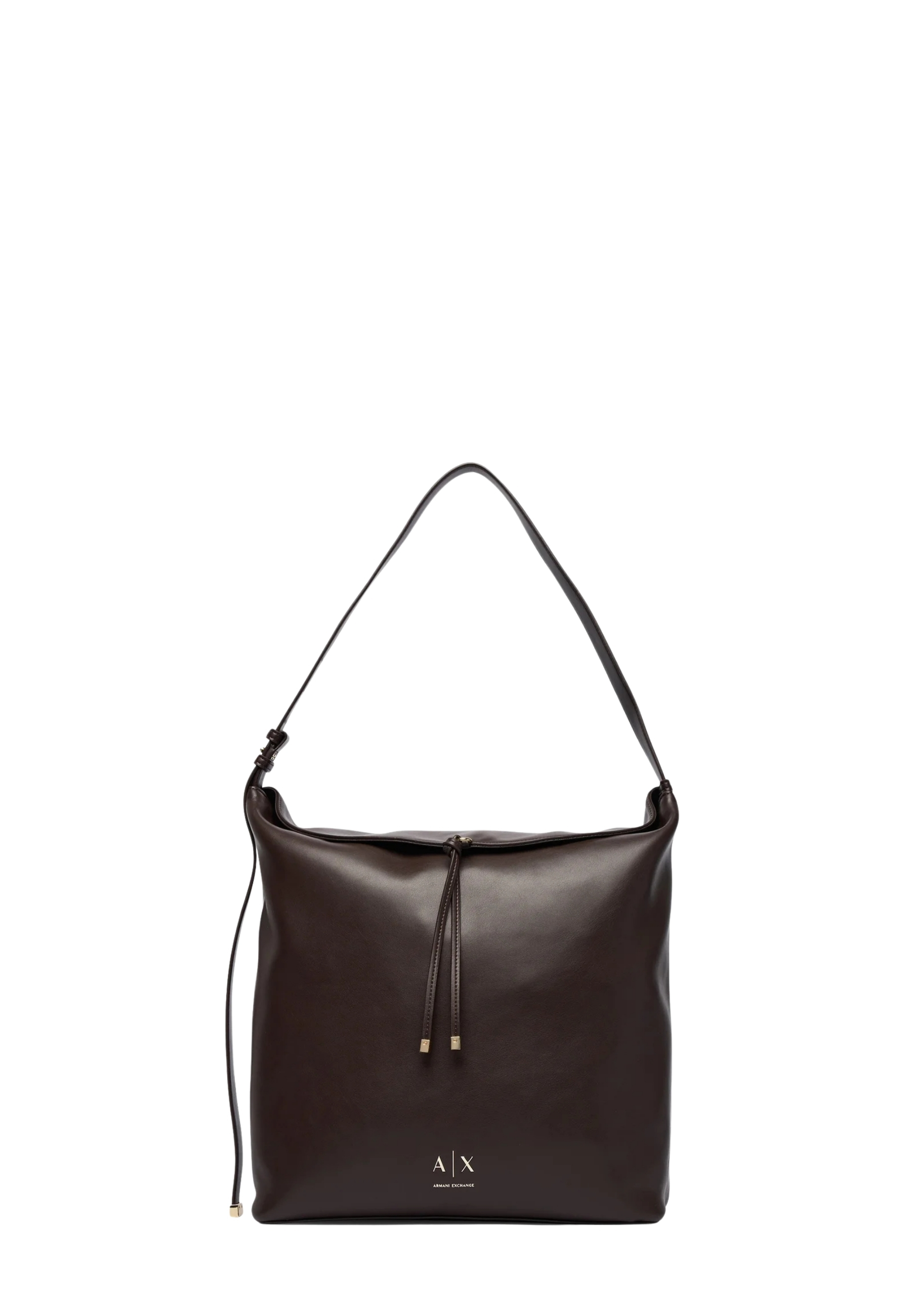 BORSA A SPALLA HOBO IN ECOPELLE DONNA MARRONE