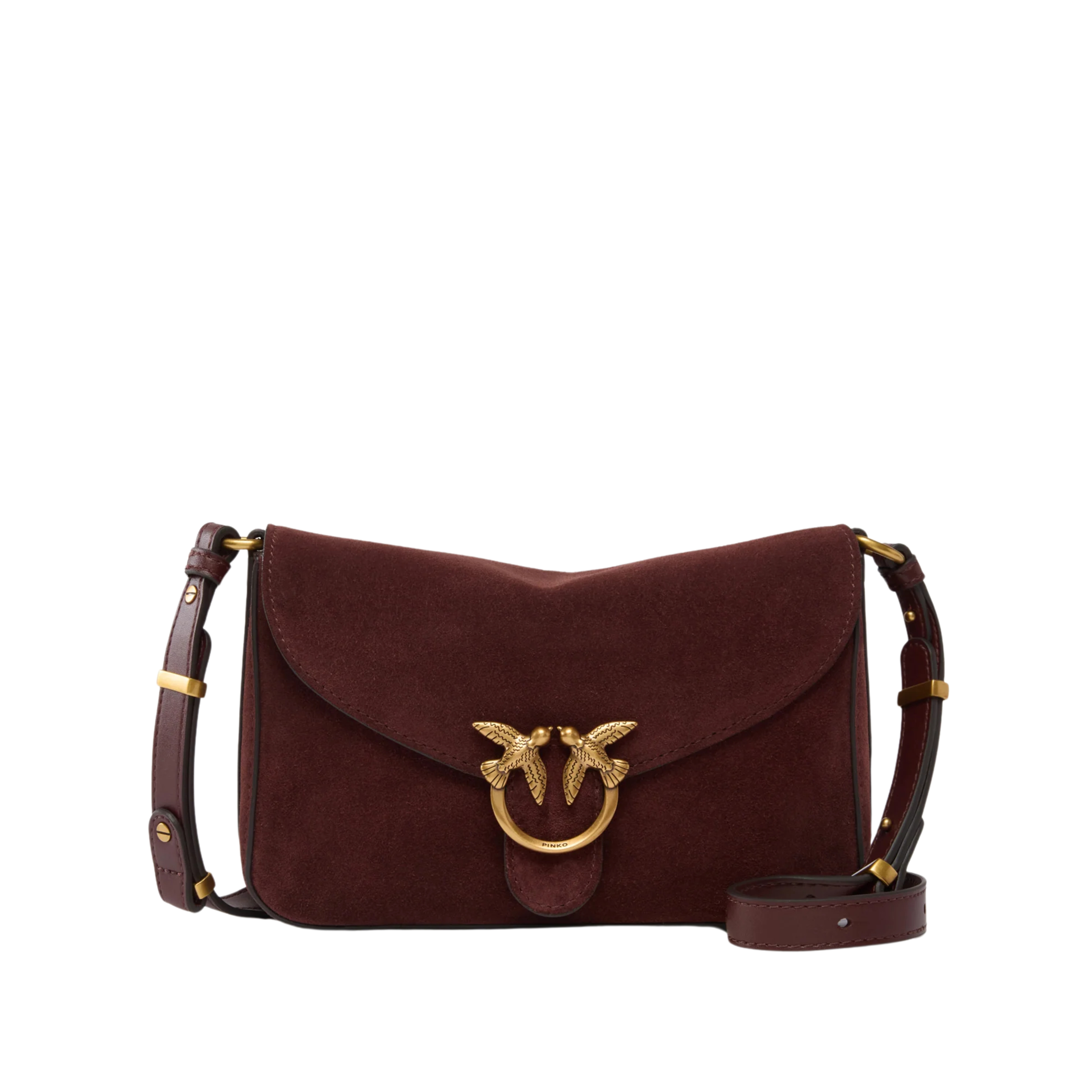 BORSA A TRACOLLA IN CAMOSCIO CON PATTA DONNA BORDEAUX