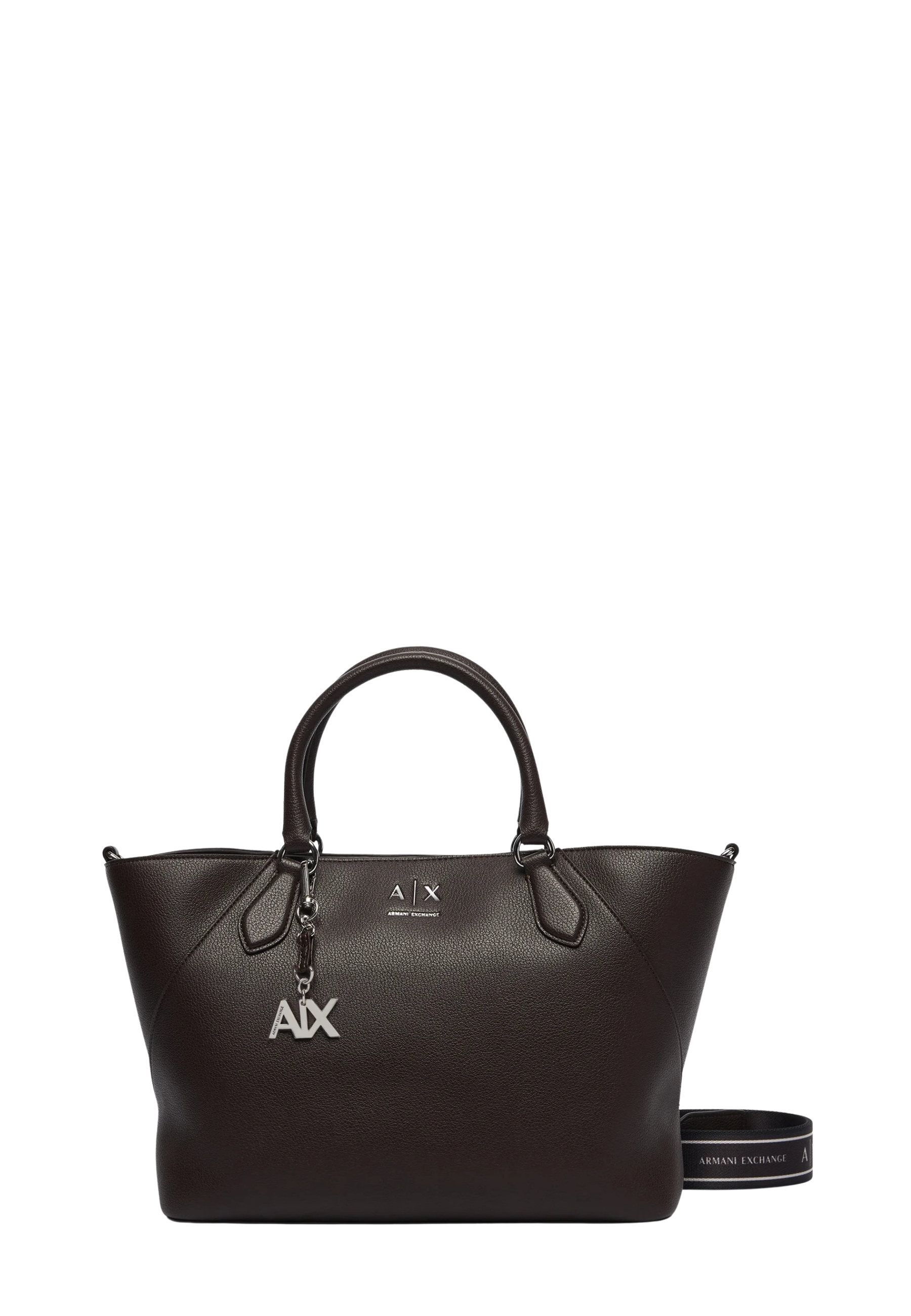 BORSA SHOPPING CON CHARM E TRACOLLA RIMOVIBILE DONNA MARRONE