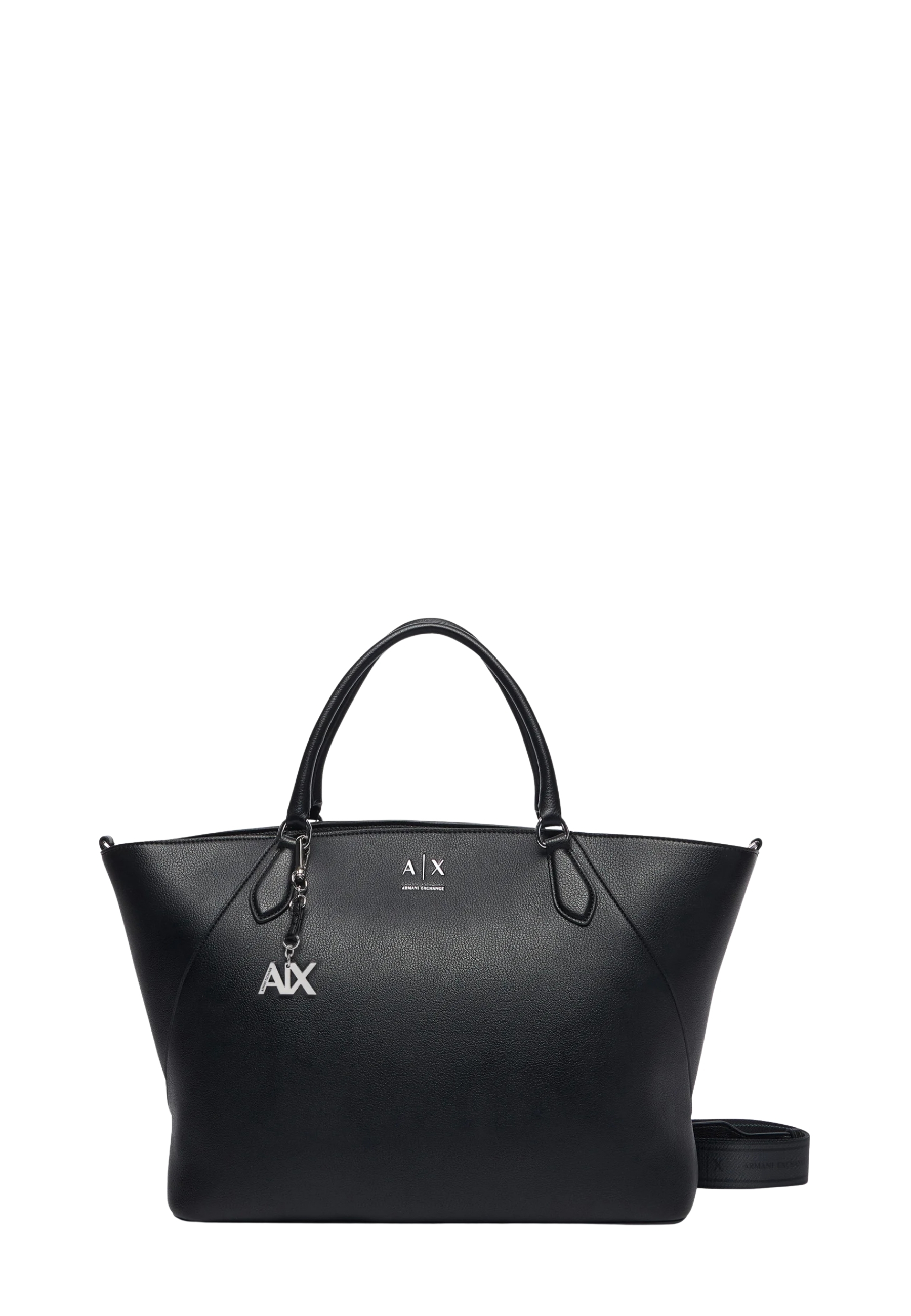 BORSA SHOPPING CON CHARM DONNA NERO