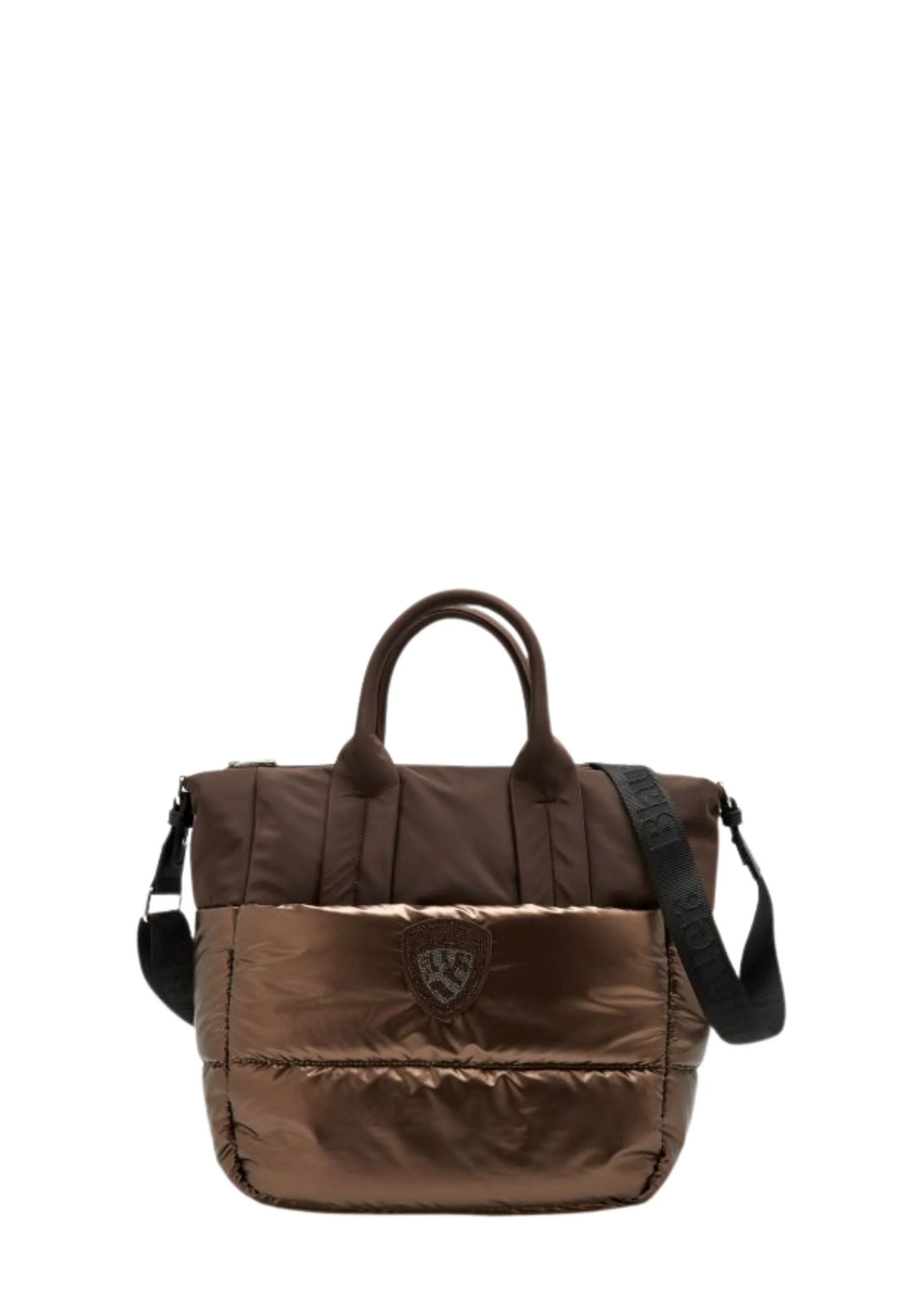 BORSA SHOPPING TRAPUNTATA DONNA MARRONE