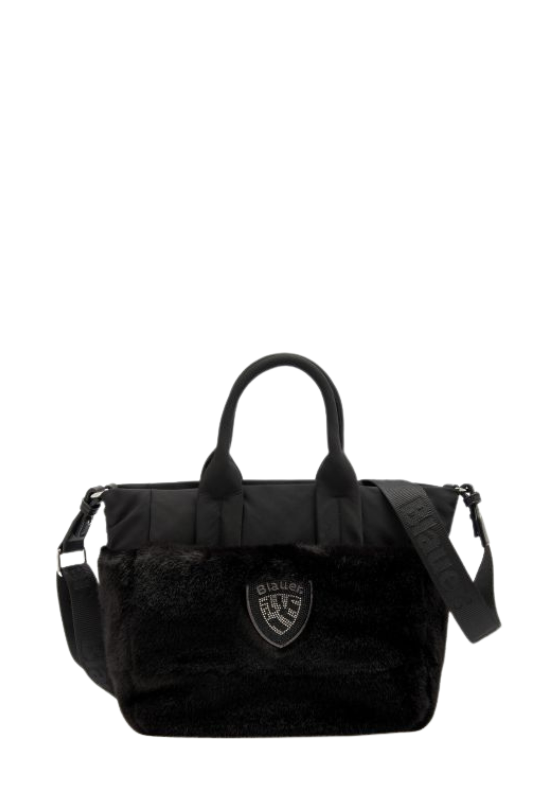 BORSA SHOPPING CON LOGO STRASS DONNA NERO