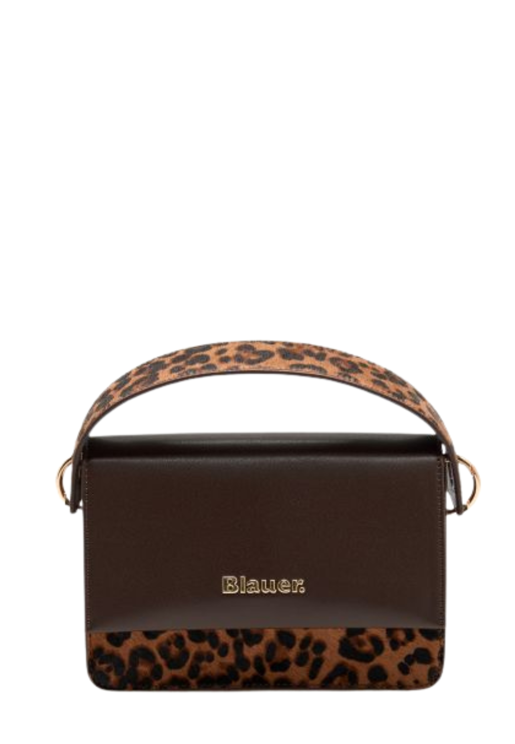 BORSA A SPALLA CON STAMPA MACULATA DONNA MARRONE
