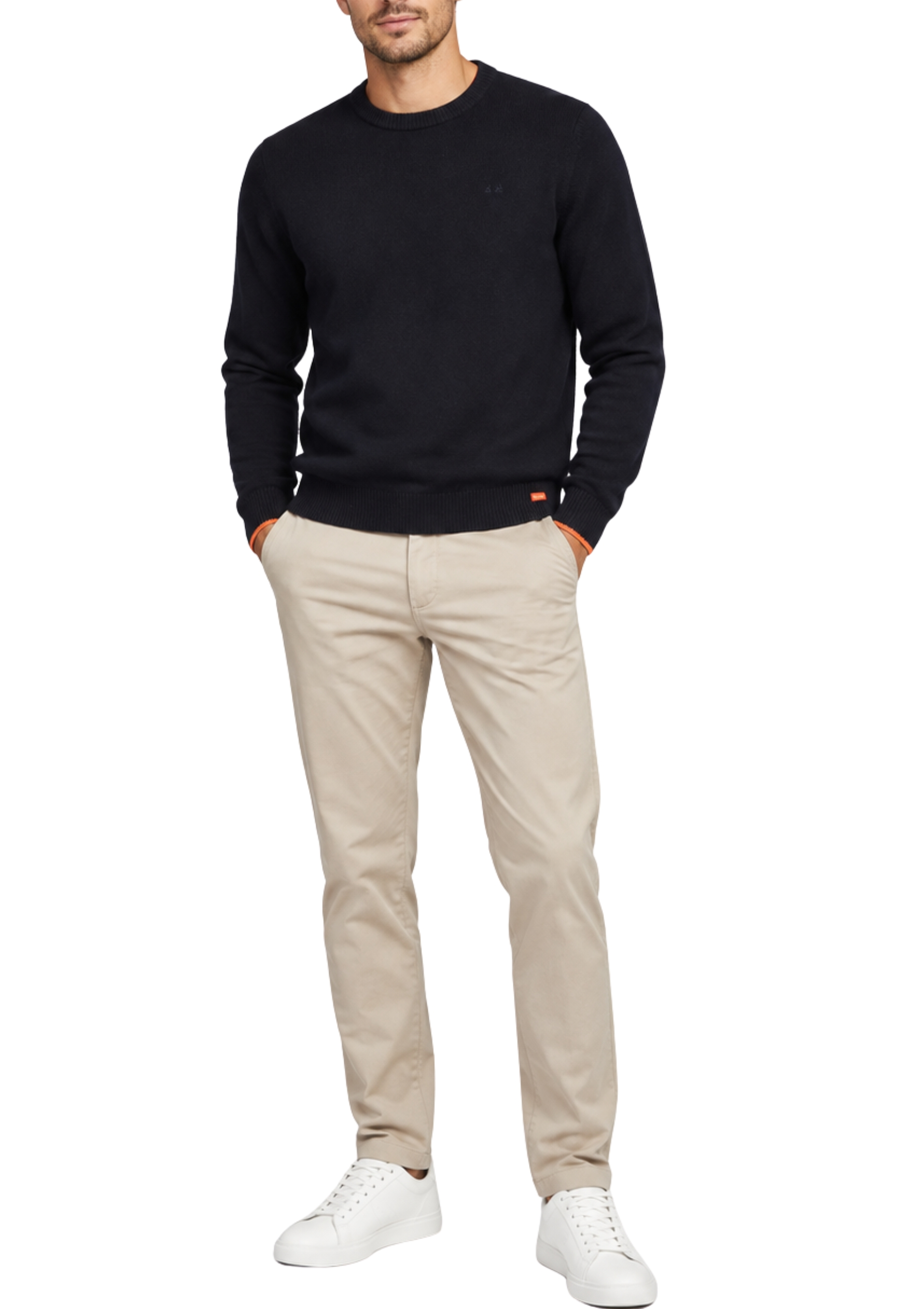 MAGLIA GIROCOLLO IN LANA E CASHMERE UOMO BLU