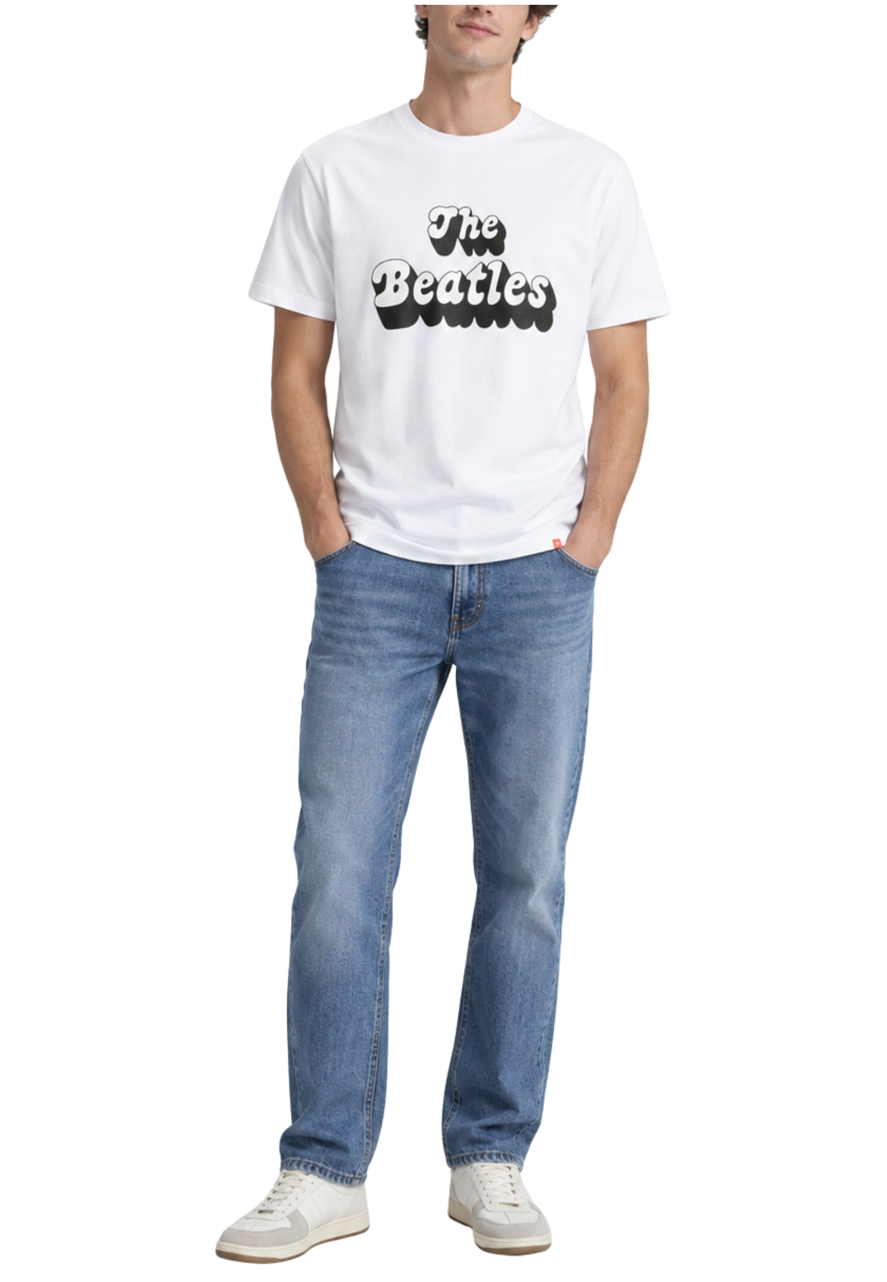 T-SHIRT MANICA CORTA CON STAMPA UOMO BIANCO