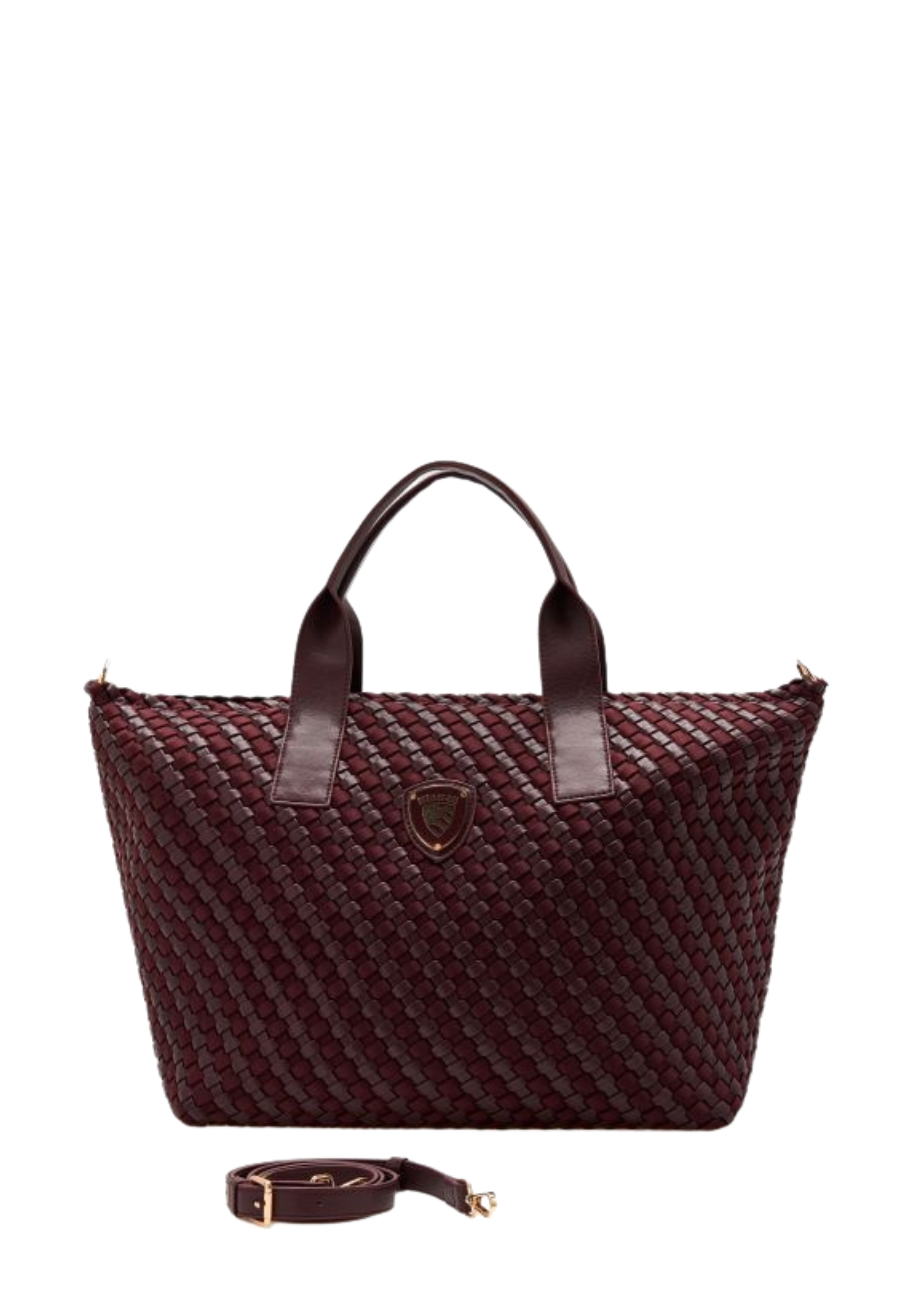 BORSA SHOPPING INTRECCIATA DONNA BORDEAUX