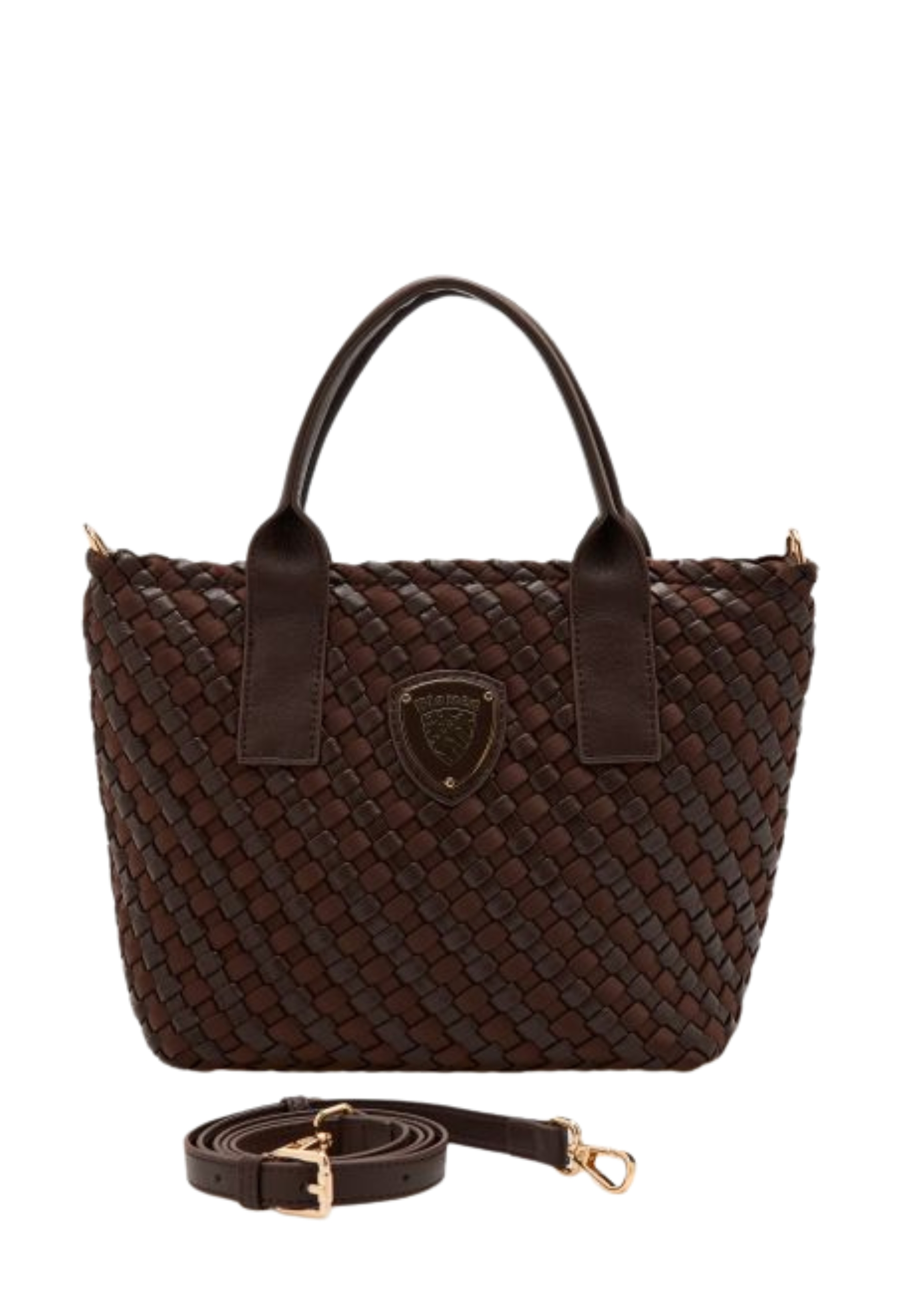 BORSA SHOPPING CON LOGO DONNA MARRONE
