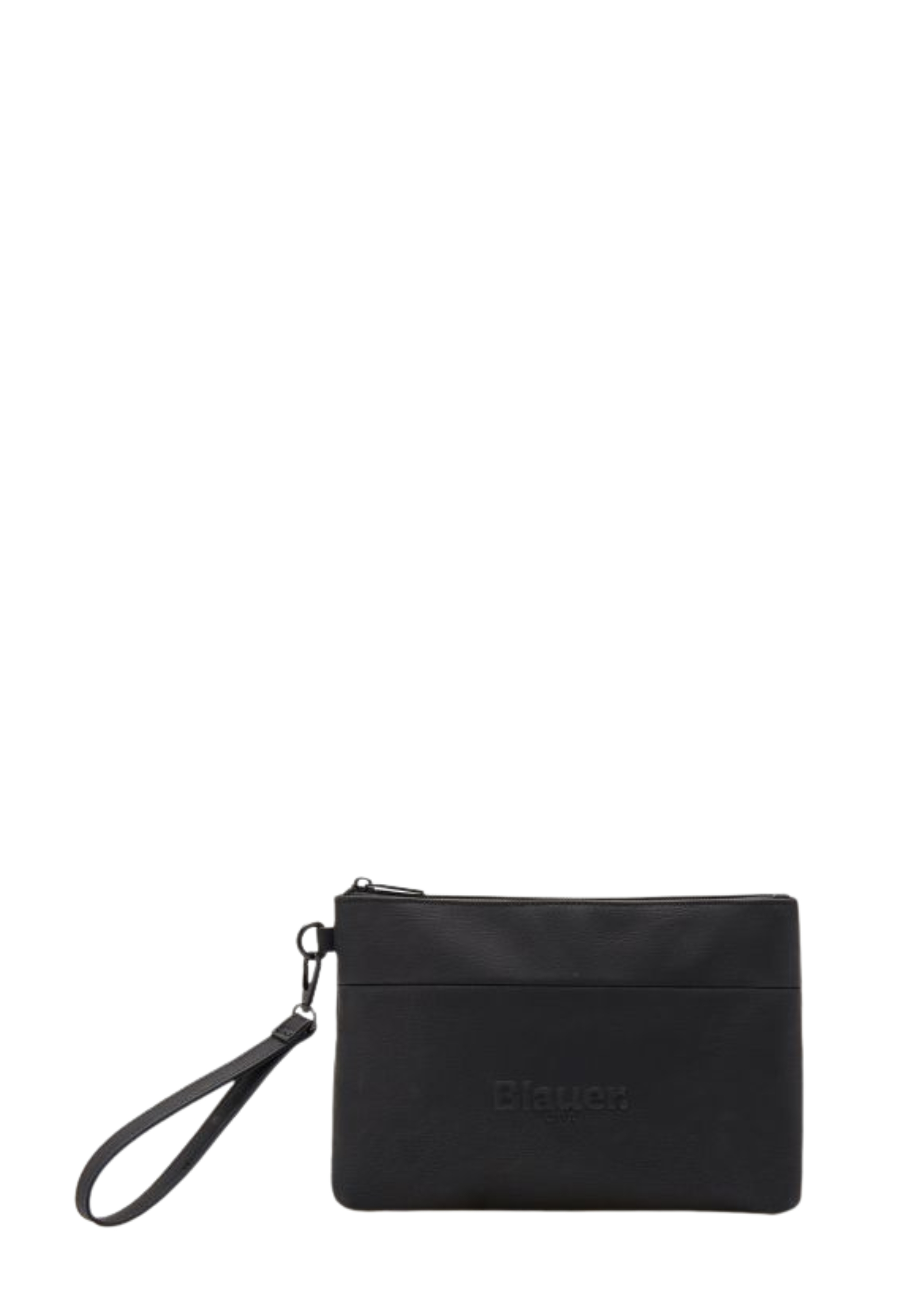 POCHETTE PIATTA CON LOGO INCISO UNISEX NERO
