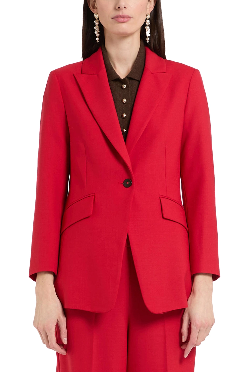 GIACCA MONOPETTO IN MISTO LANA STRETCH DONNA ROSSO