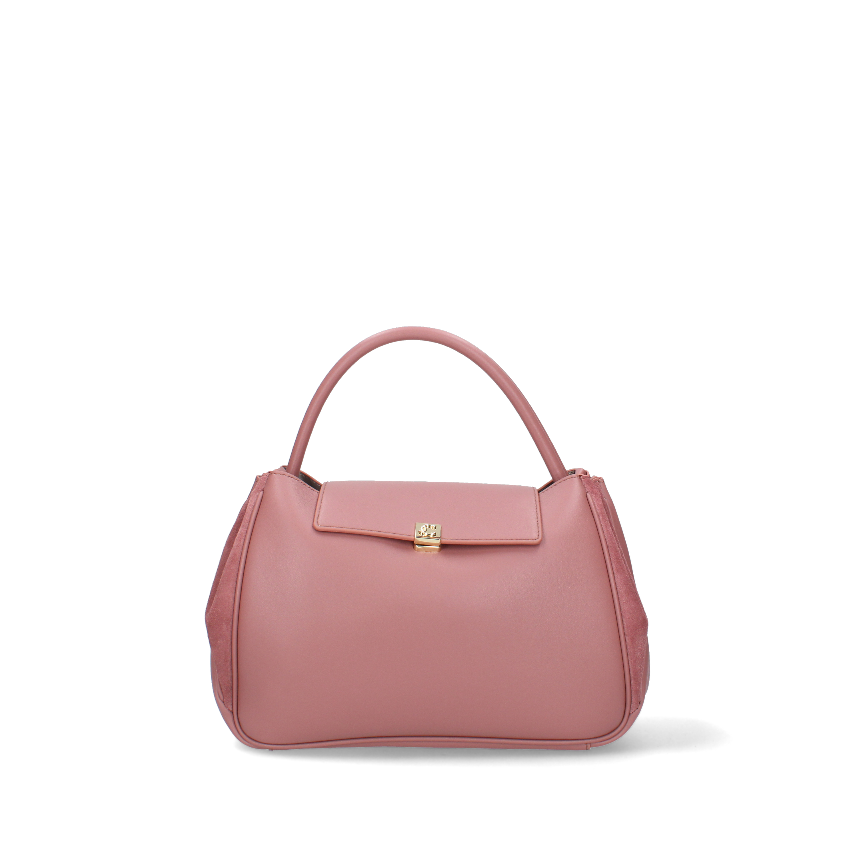 BORSA A MANO CON INSERTI SCAMOSCIATI DONNA ROSA