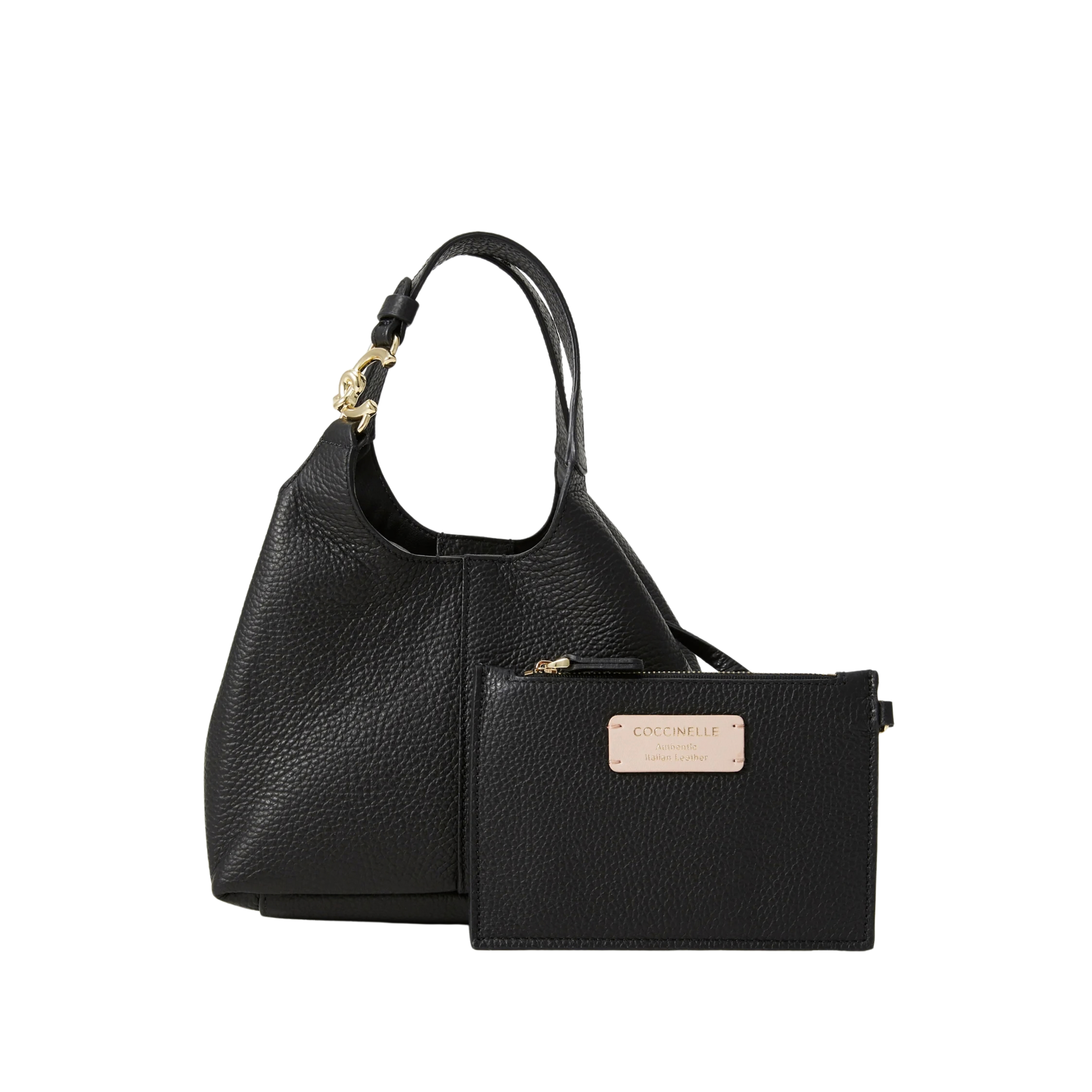 BORSA SHOPPING IN PELLE MARTELLATA CON ASTUCCIO DONNA NERO