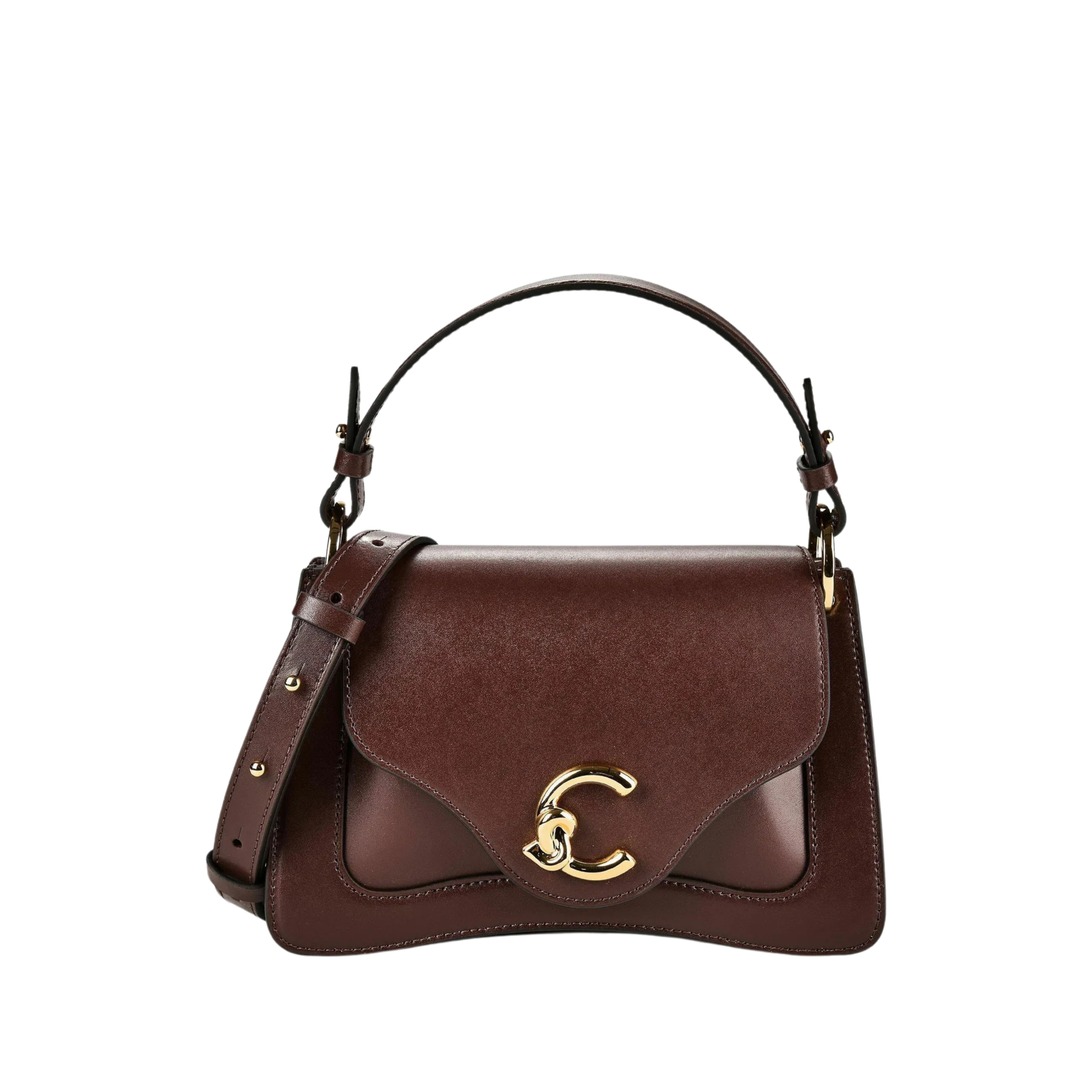 BORSA A MANO CON PATTINA E TRACOLLA DONNA MARRONE