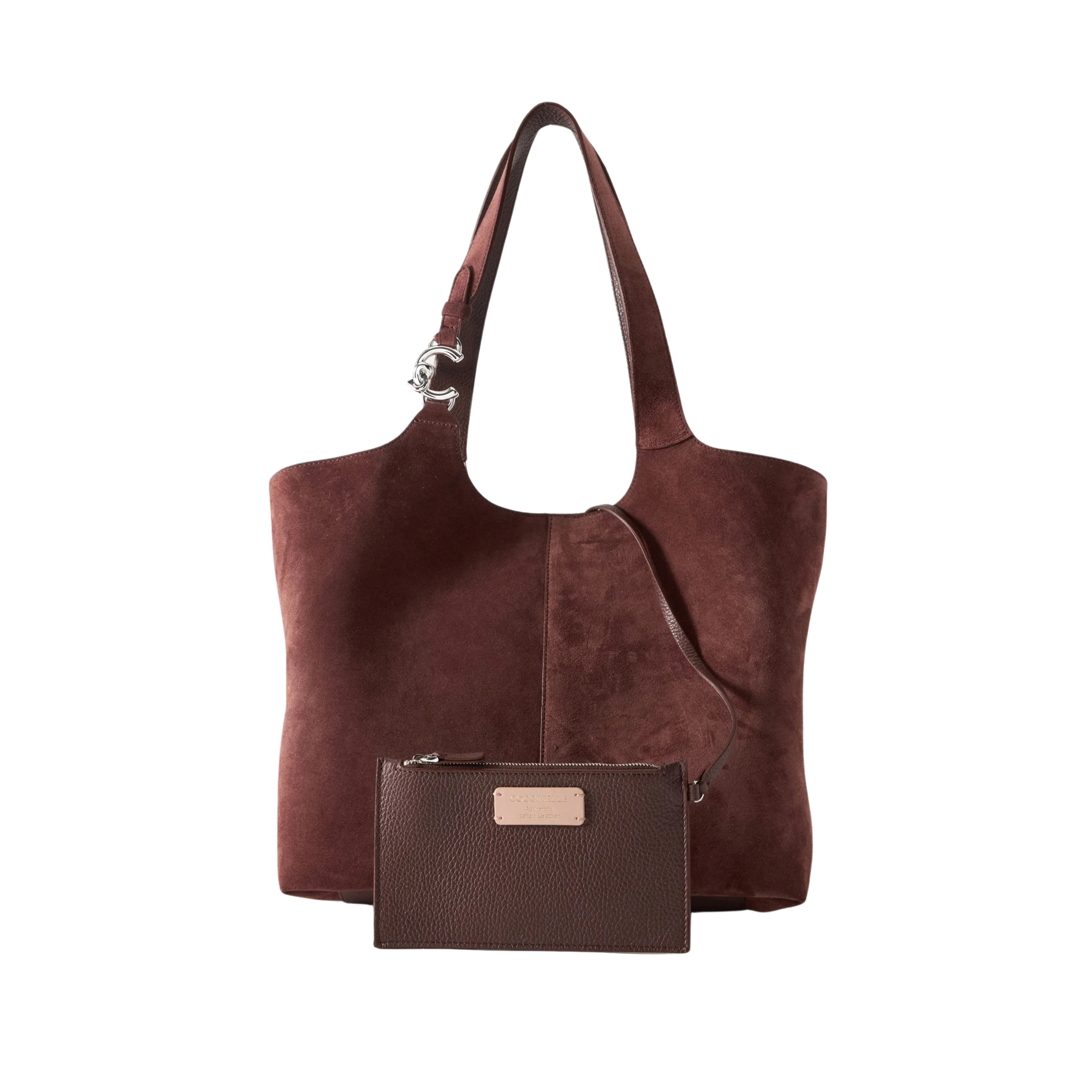 BORSA SHOPPING IN CAMOSCIO CON ASTUCCIO DONNA MARRONE