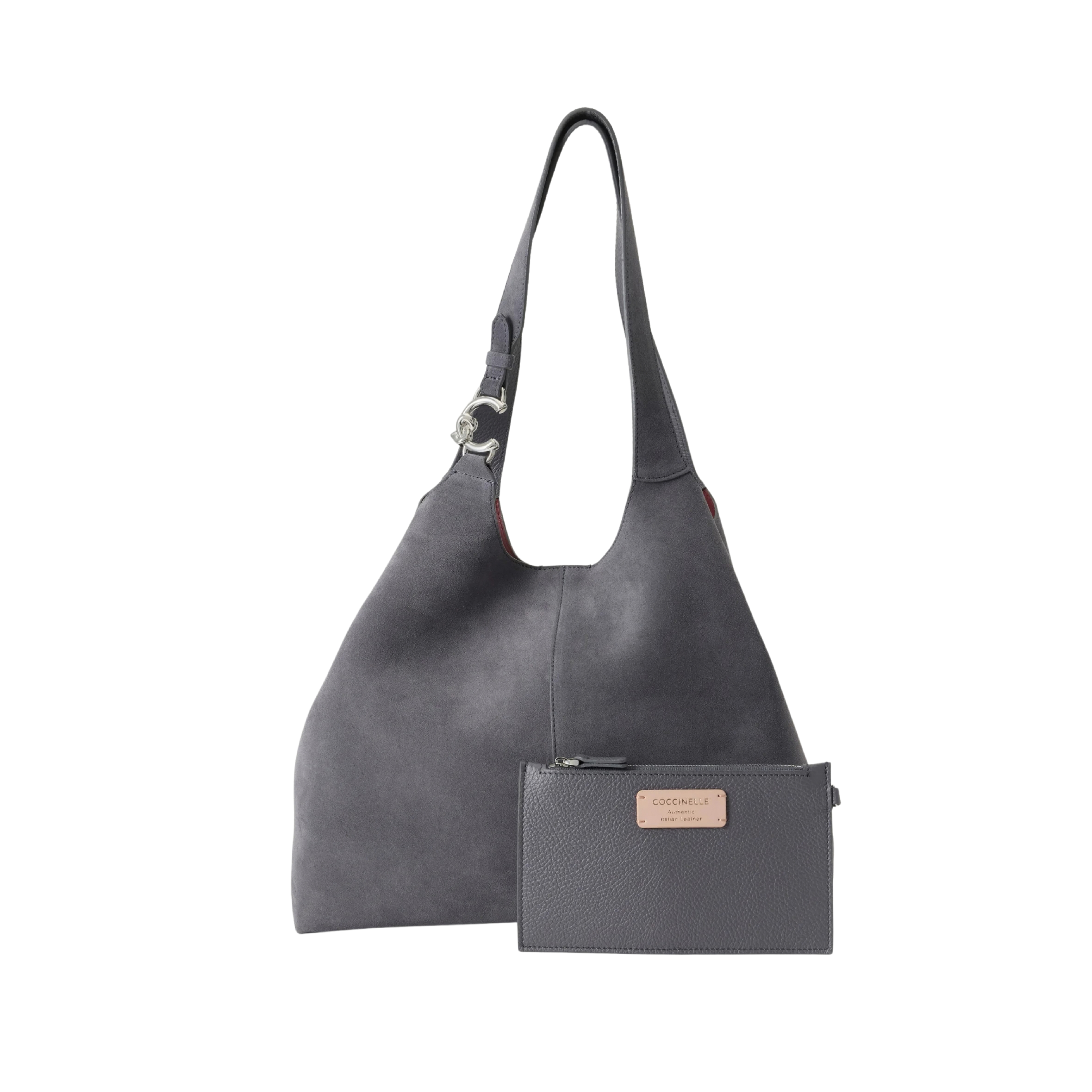 BORSA SHOPPING IN CAMOSCIO CON ASTUCCIO DONNA ANTRACITE