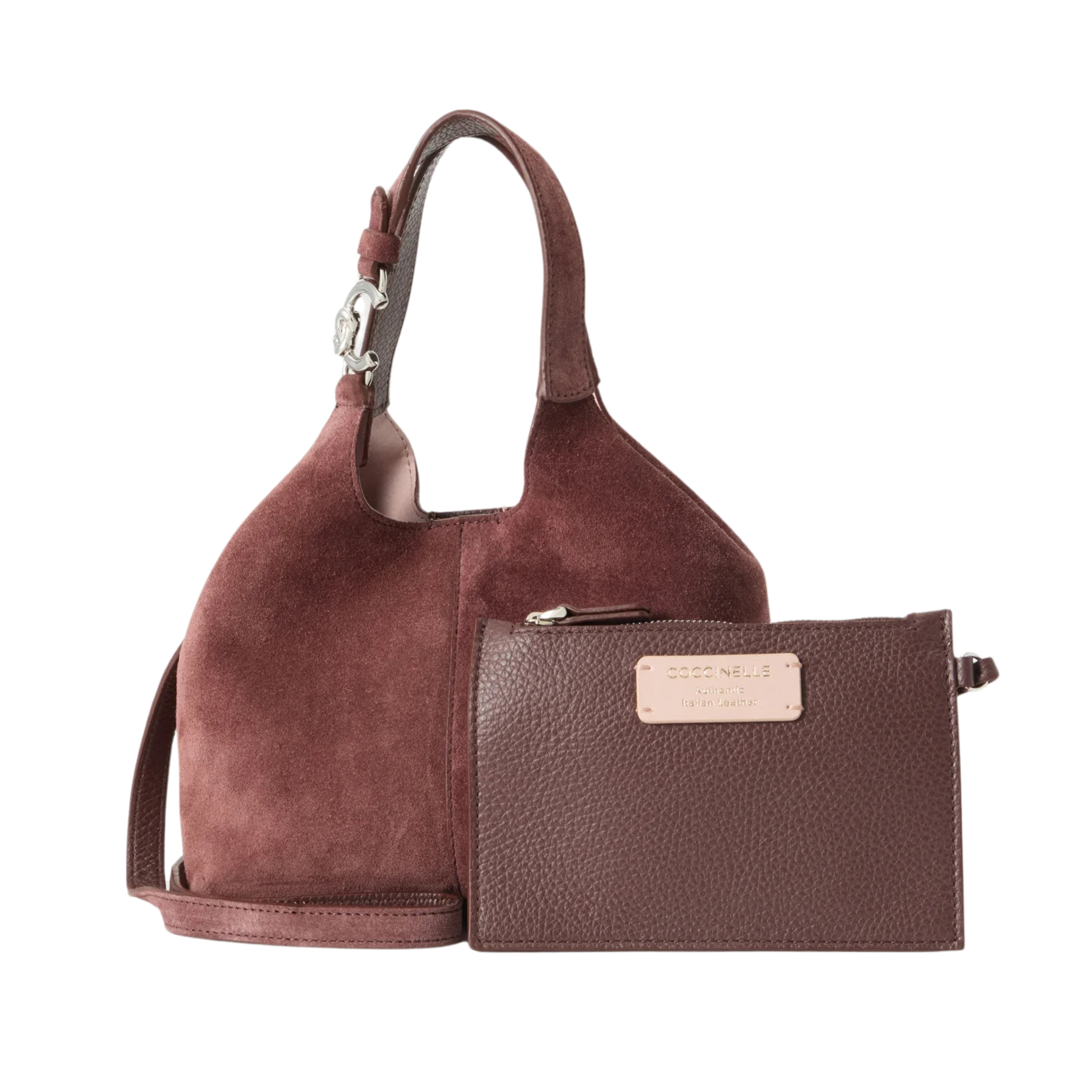 BORSA A MANO IN CAMOSCIO CON ASTUCCIO DONNA MARRONE
