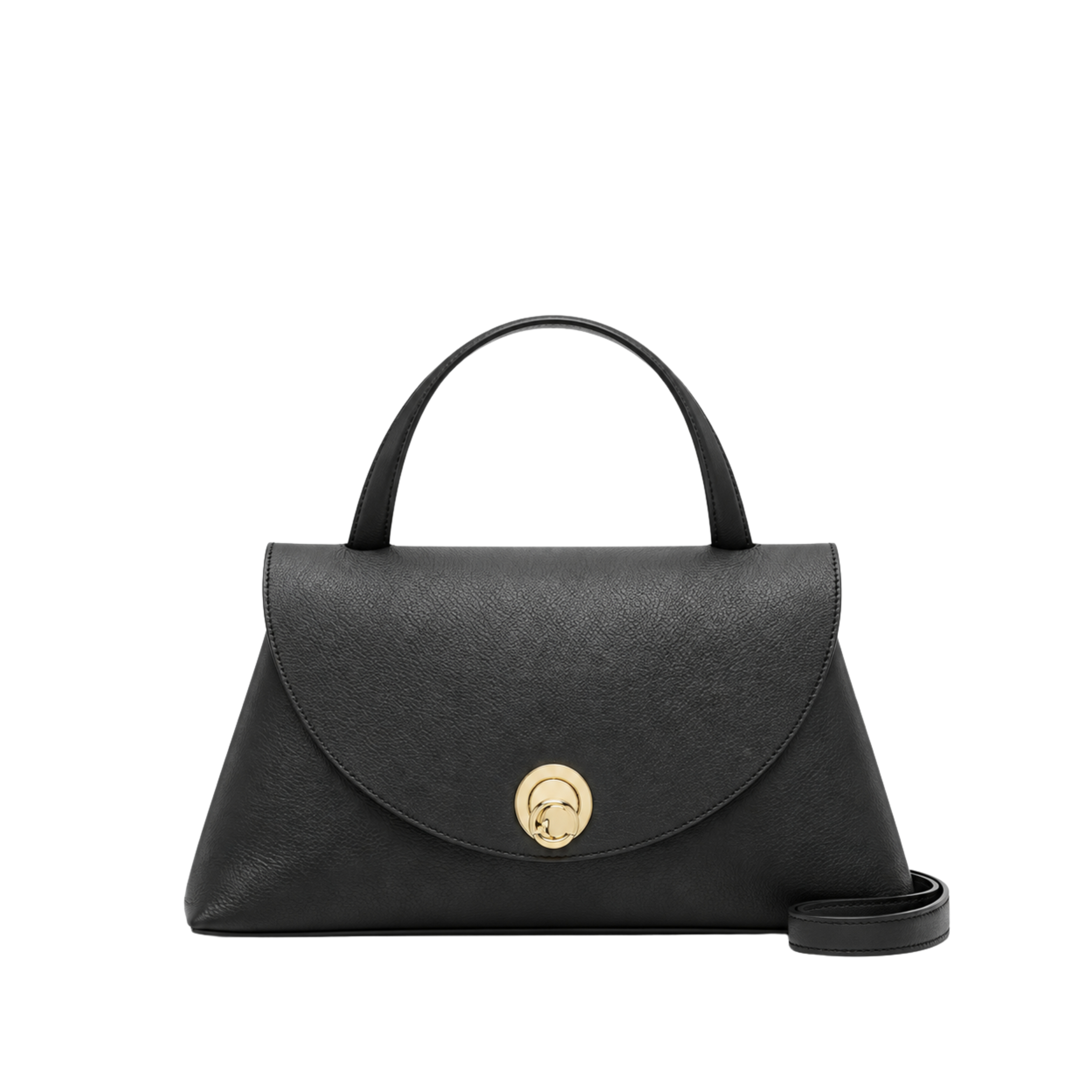 BORSA A MANO IN PELLE CON PATTINA SAGOMATA DONNA NERO