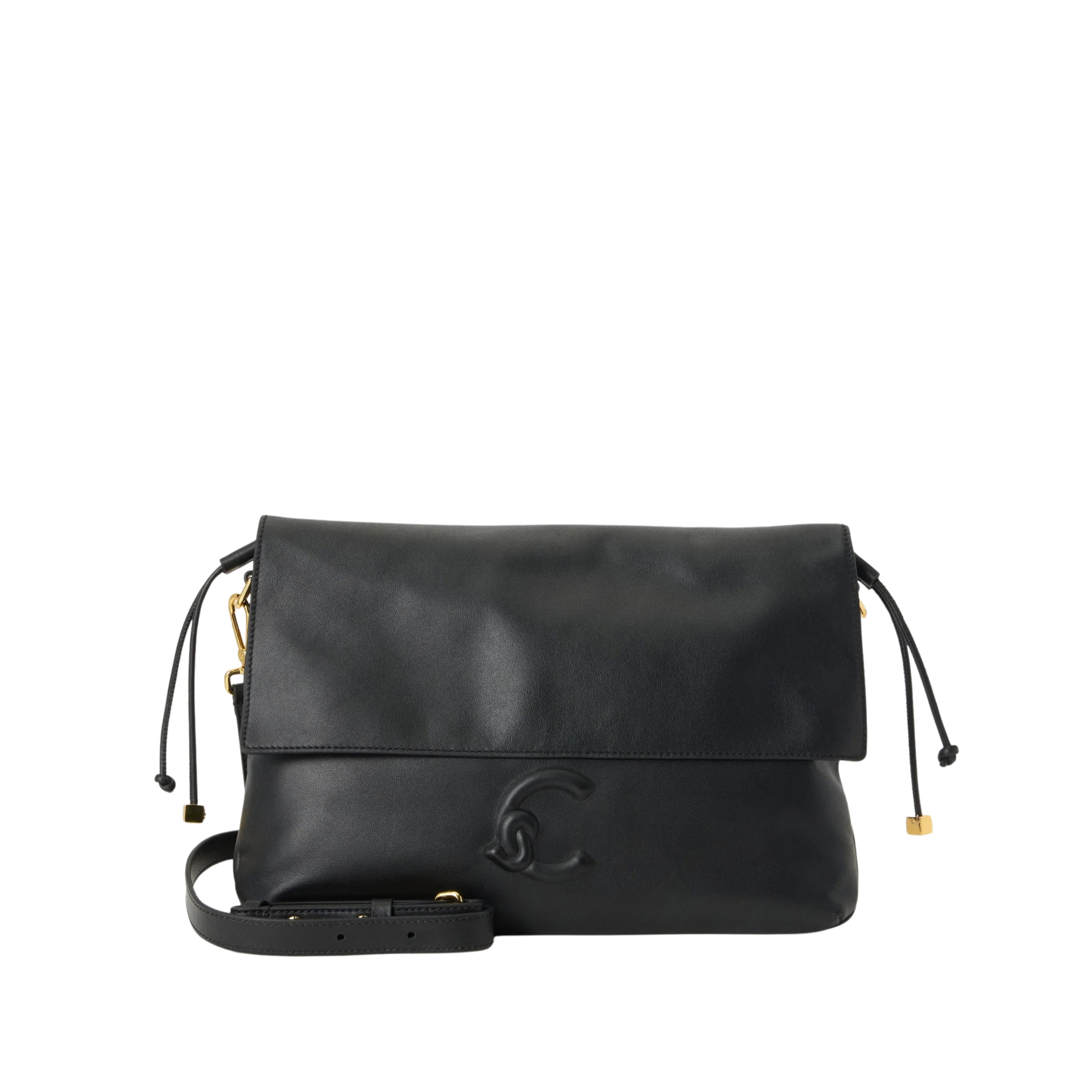 BORSA A TRACOLLA IN PELLE CON PATTINA DONNA NERO