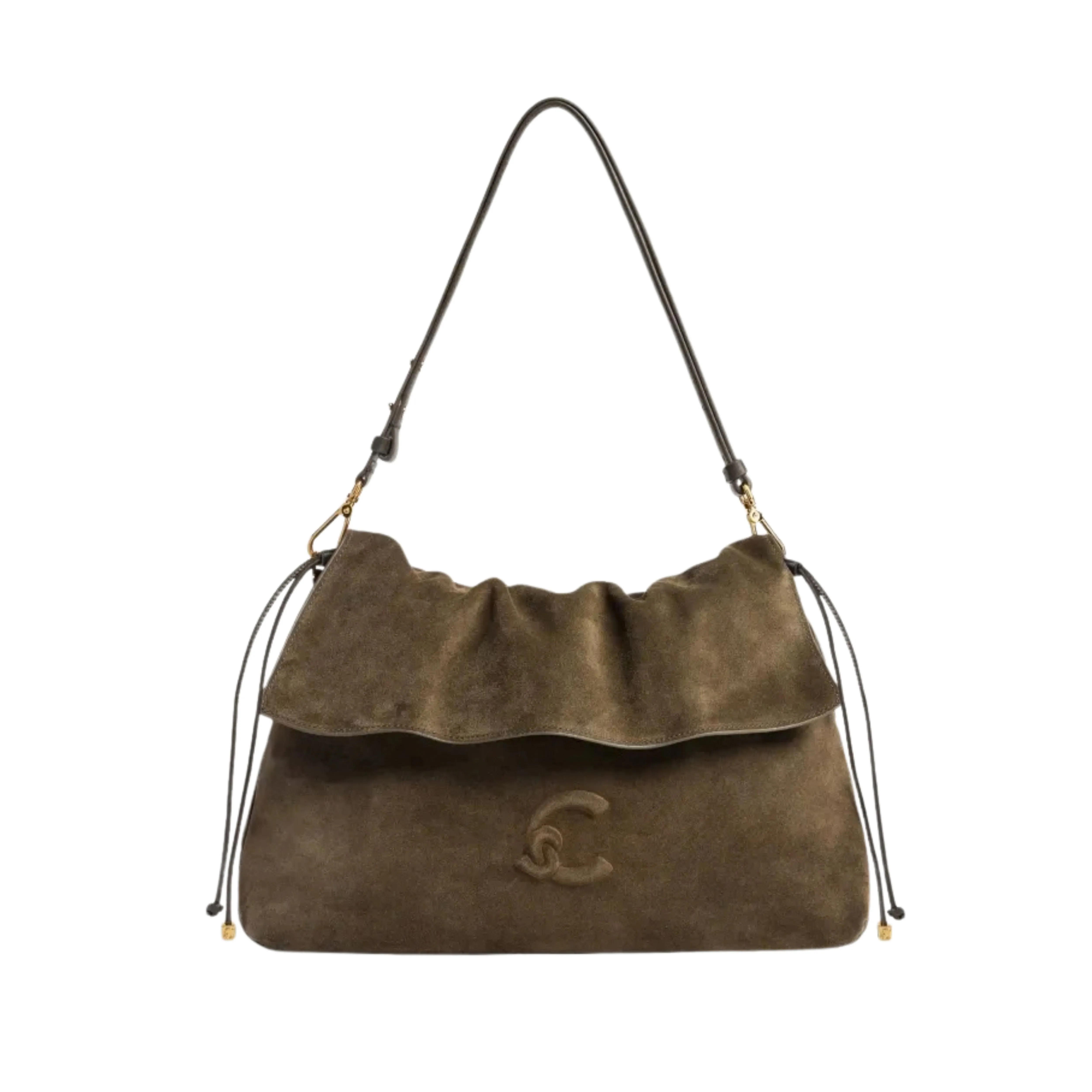 BORSA A SPALLA CON COULISSE DONNA MARRONE