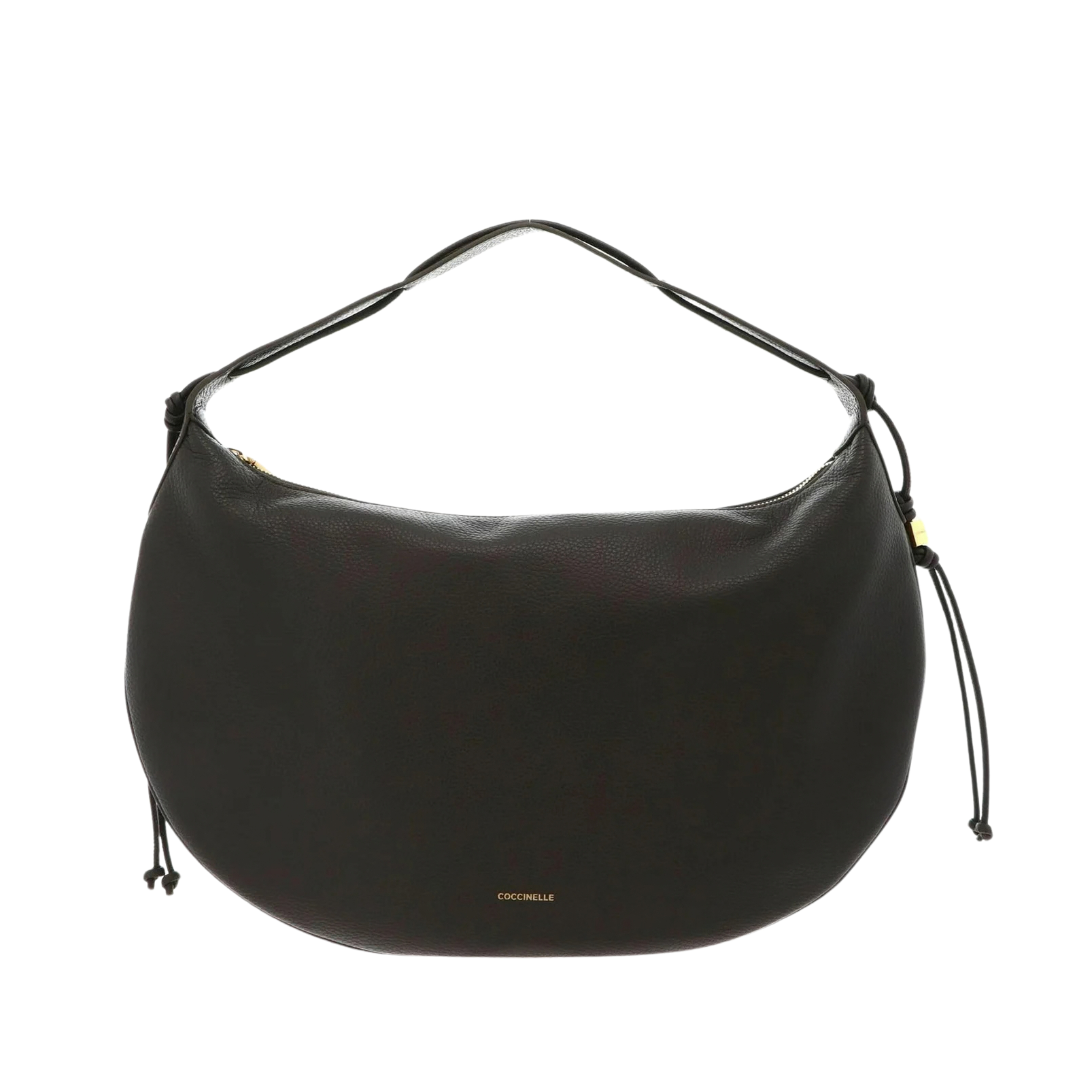 BORSA A SPALLA IN PELLE CON COULISSE LATERALE DONNA MARRONE