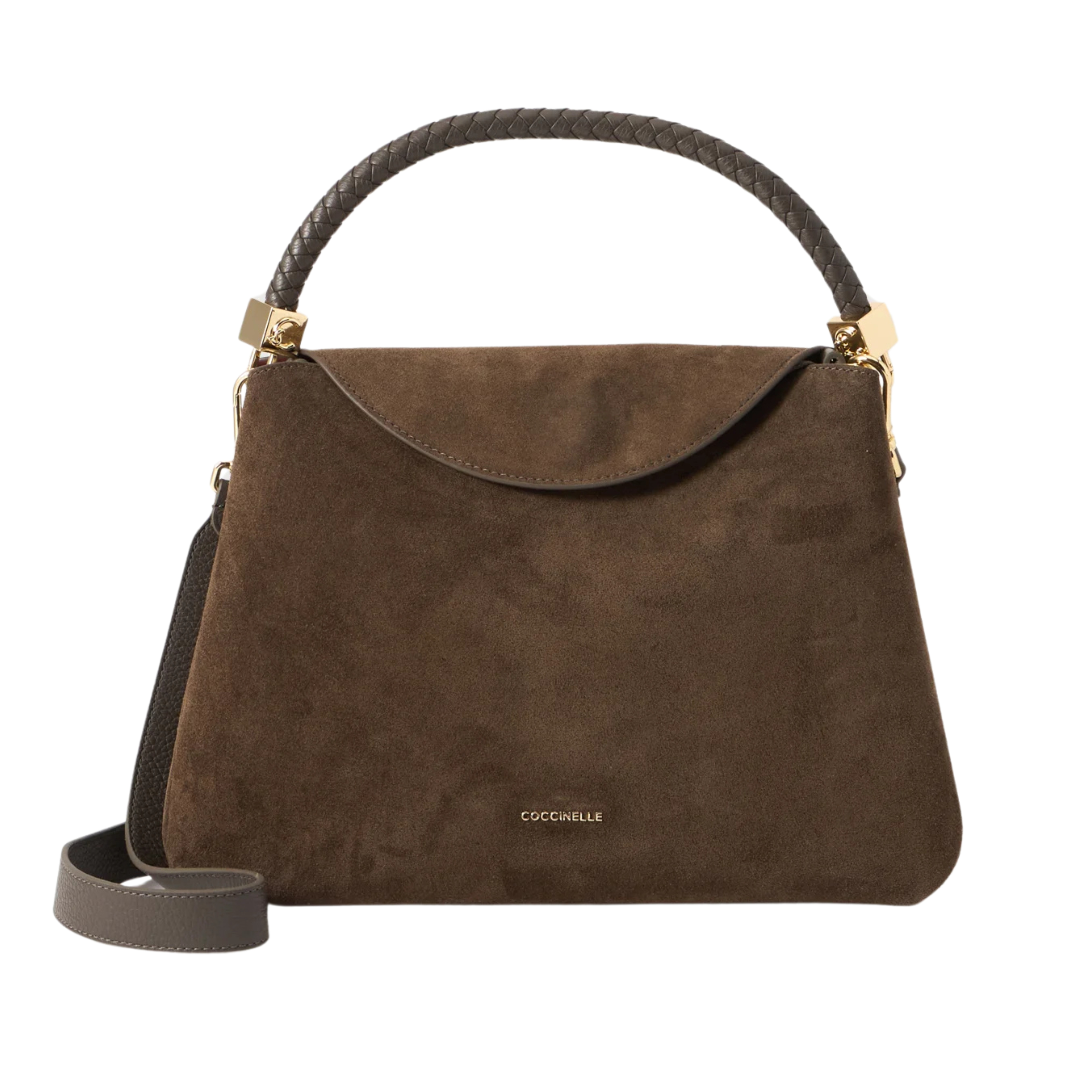 BORSA A MANO CON MANICO INTRECCIATO DONNA MARRONE