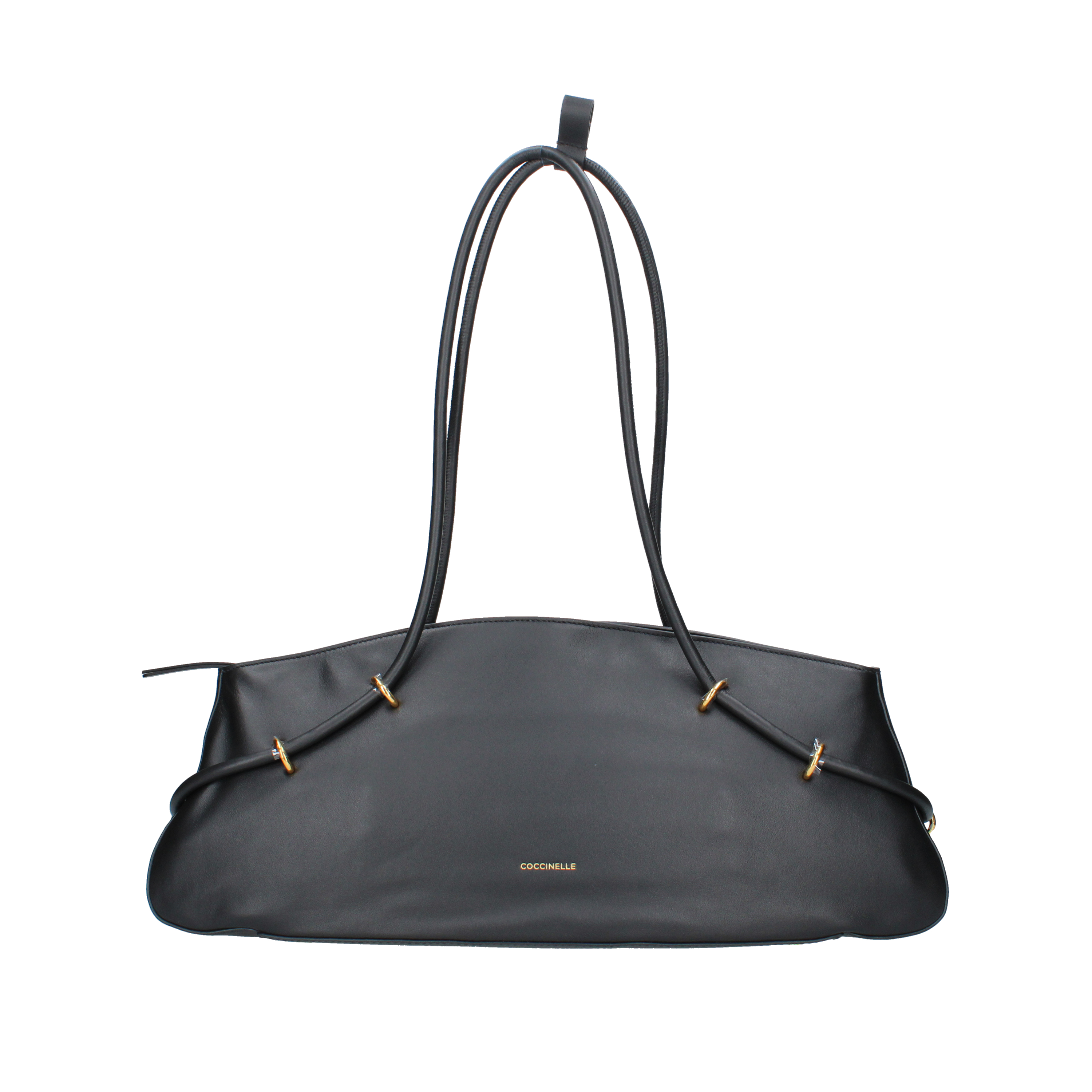 BORSA A SPALLA ALLUNGATA CON MANICI SOTTILI DONNA NERO
