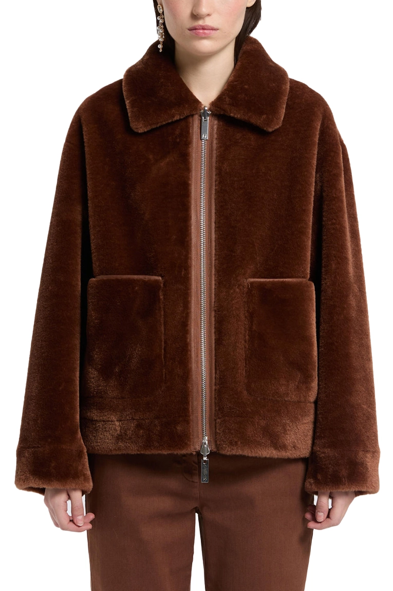 GIACCA REVERSIBILE EFFETTO MONTONE DONNA MARRONE
