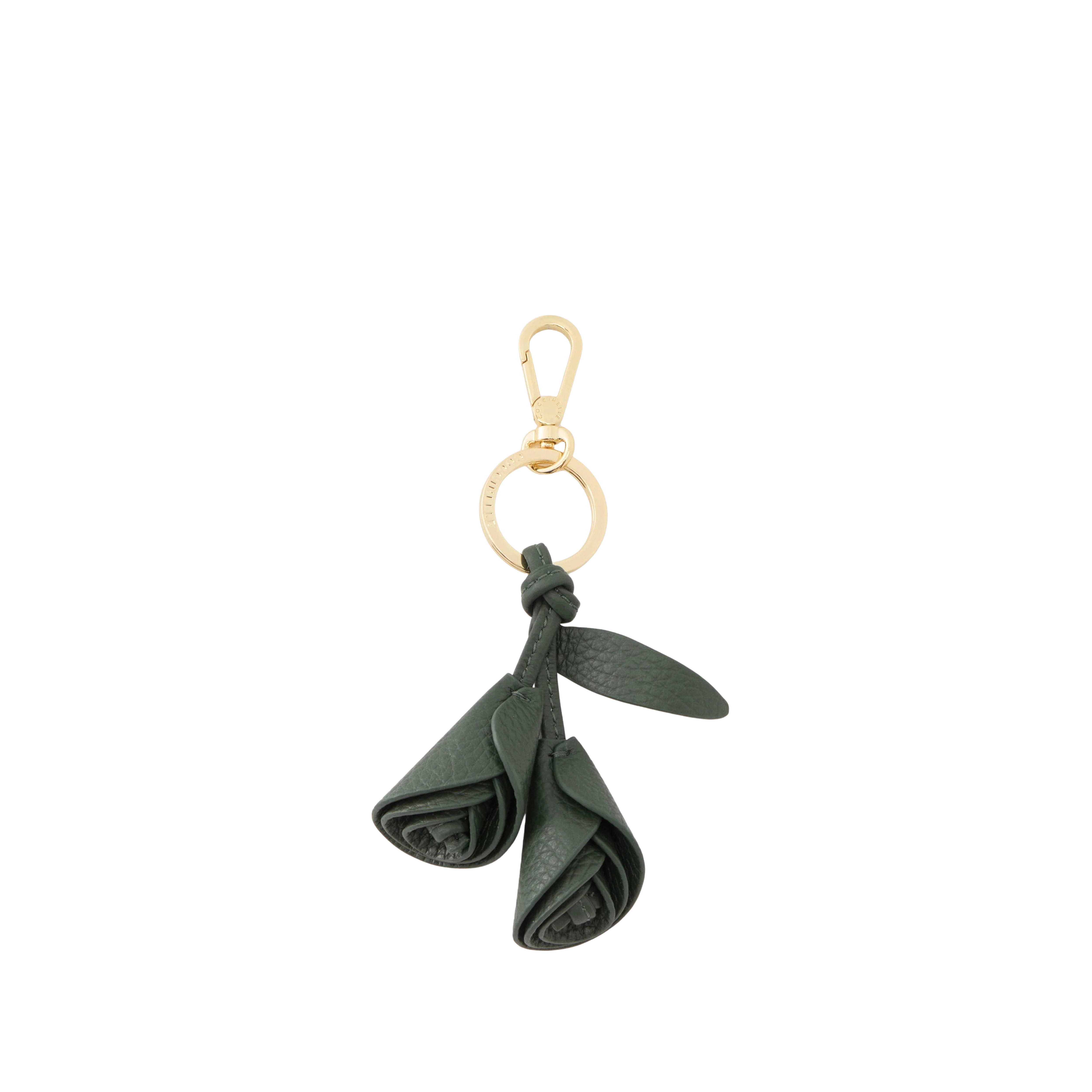 PORTACHIAVI IN PELLE CON PENDENTI FLOREALI DONNA VERDE