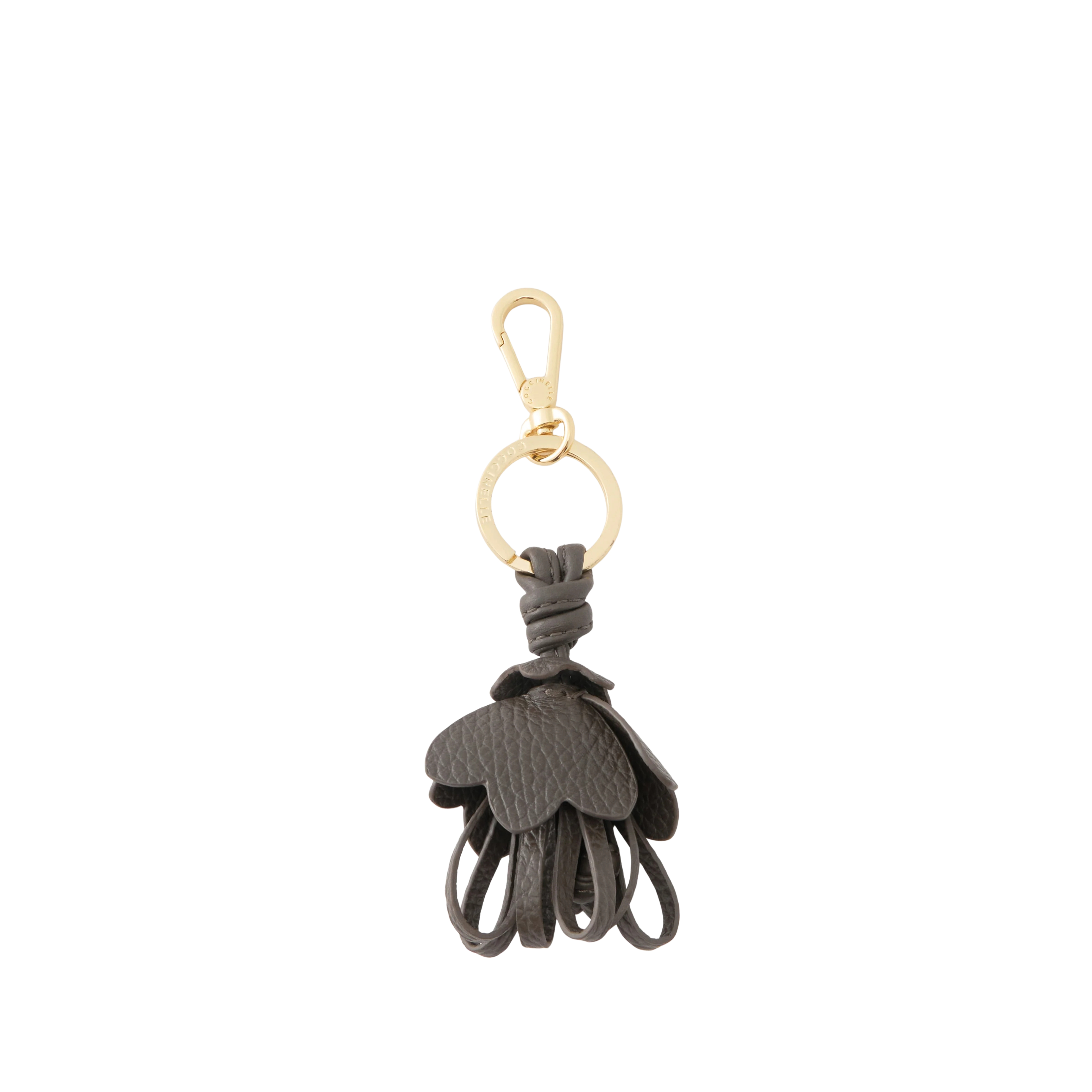 PORTACHIAVI IN PELLE CON PENDENTE FLOREALE DONNA MARRONE