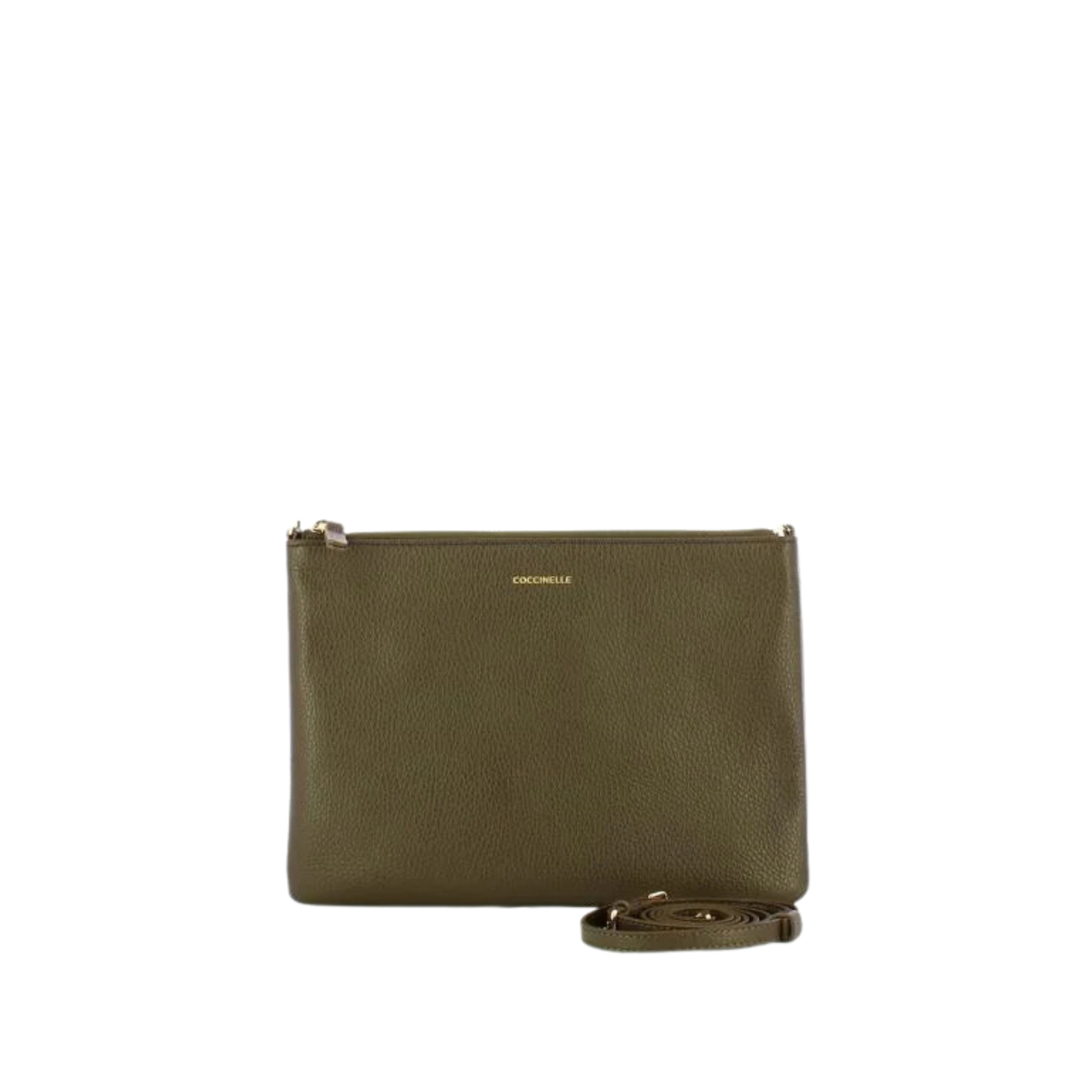 BORSA A TRACOLLA IN PELLE CON ZIP DONNA MARRONE