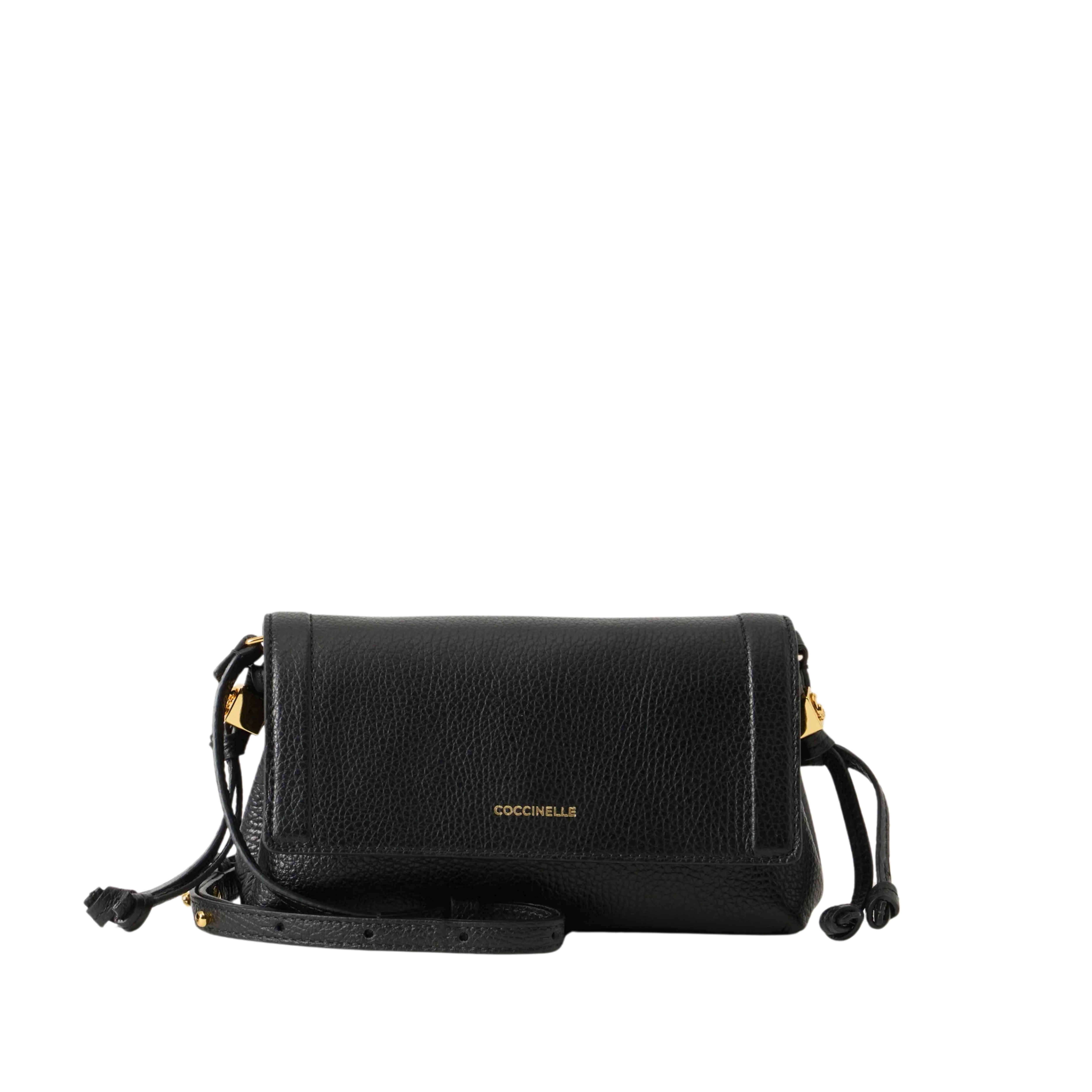 BORSA A TRACOLLA IN PELLE MARTELLATA CON PATTINA DONNA NERO