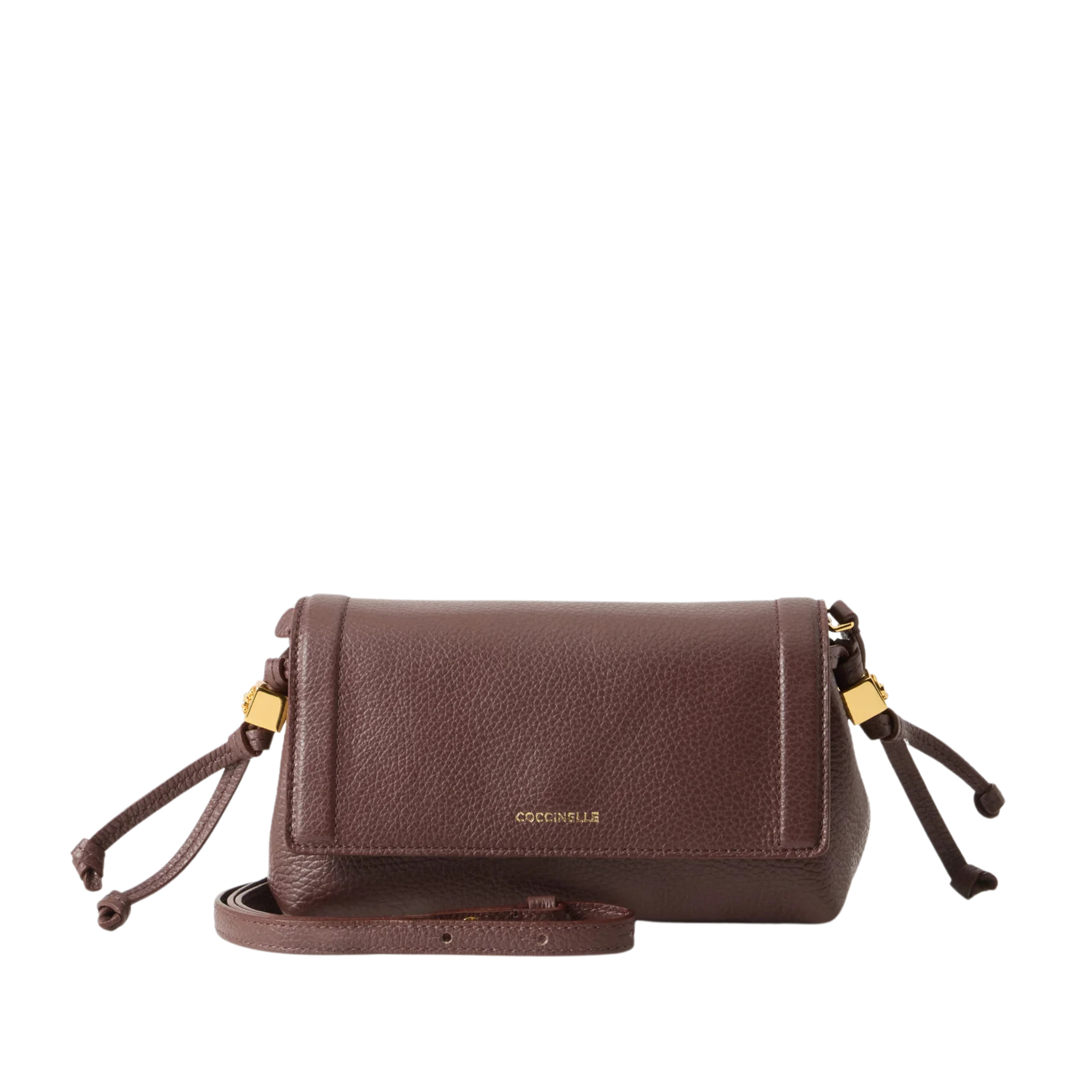 BORSA A TRACOLLA IN PELLE MARTELLATA CON PATTINA DONNA MARRONE