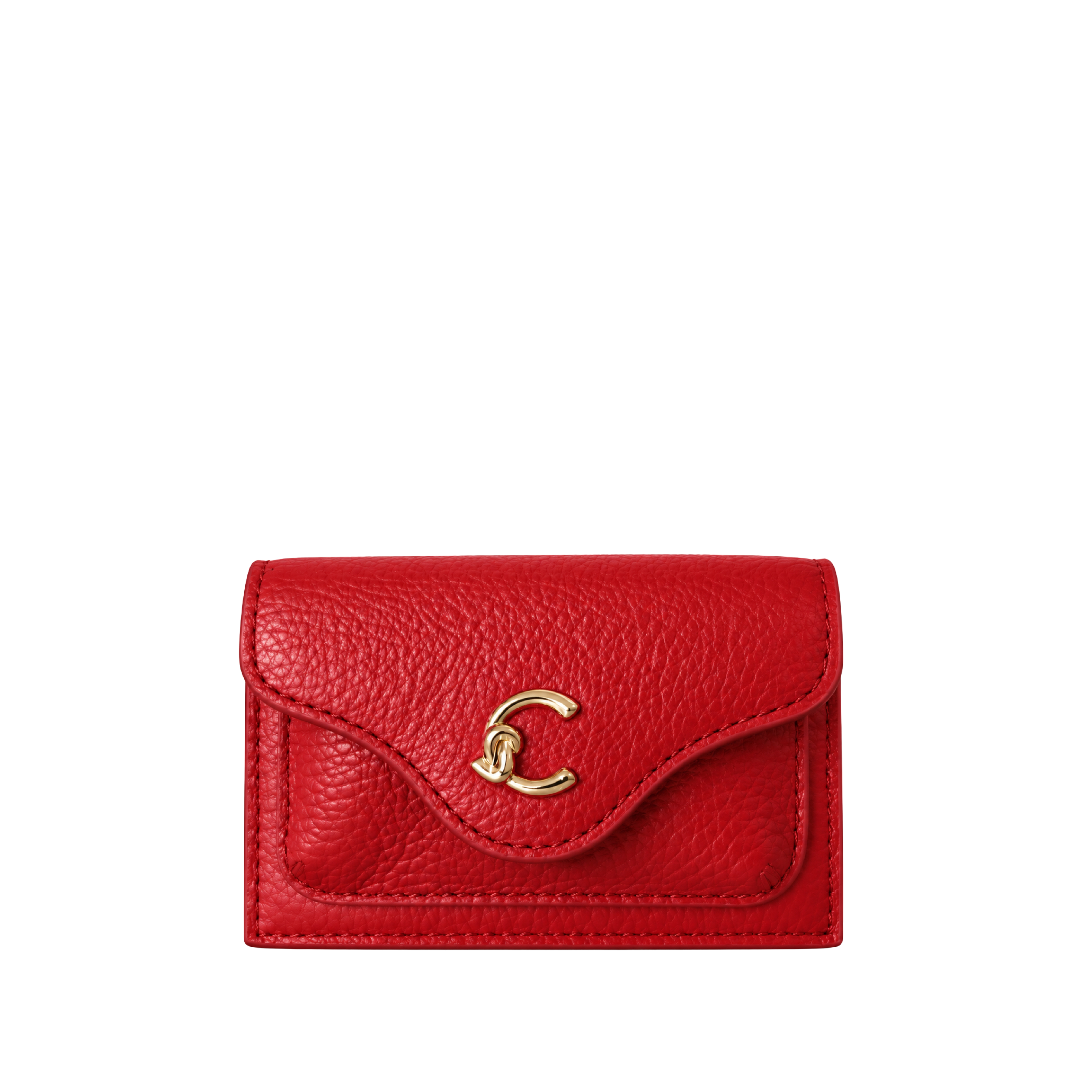 PICCOLO PORTATESSERE IN PELLE CON TASCHINO DONNA ROSSO