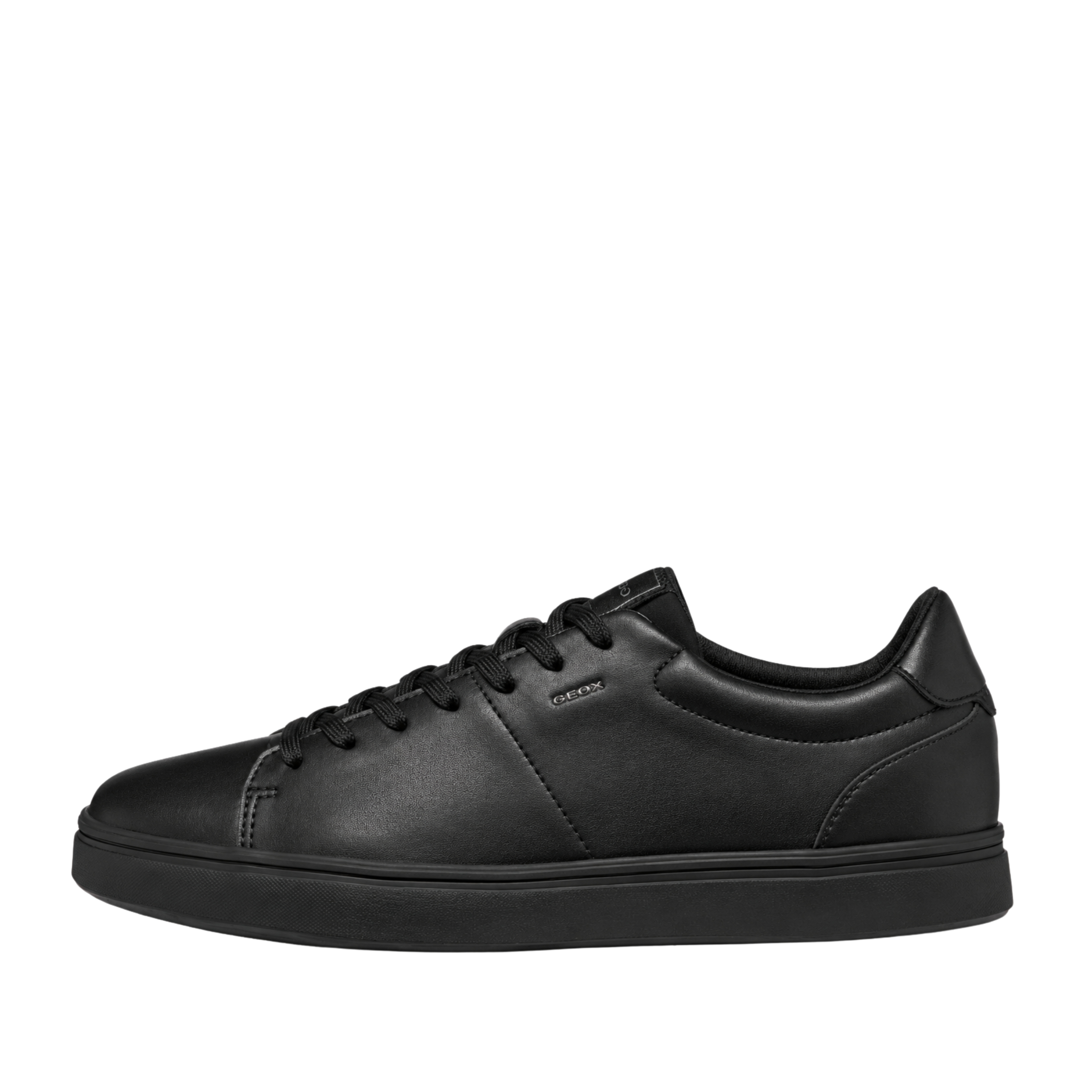 SNEAKERS BASSE IN PELLE CON DESIGN MONOCROMATICO UOMO NERO