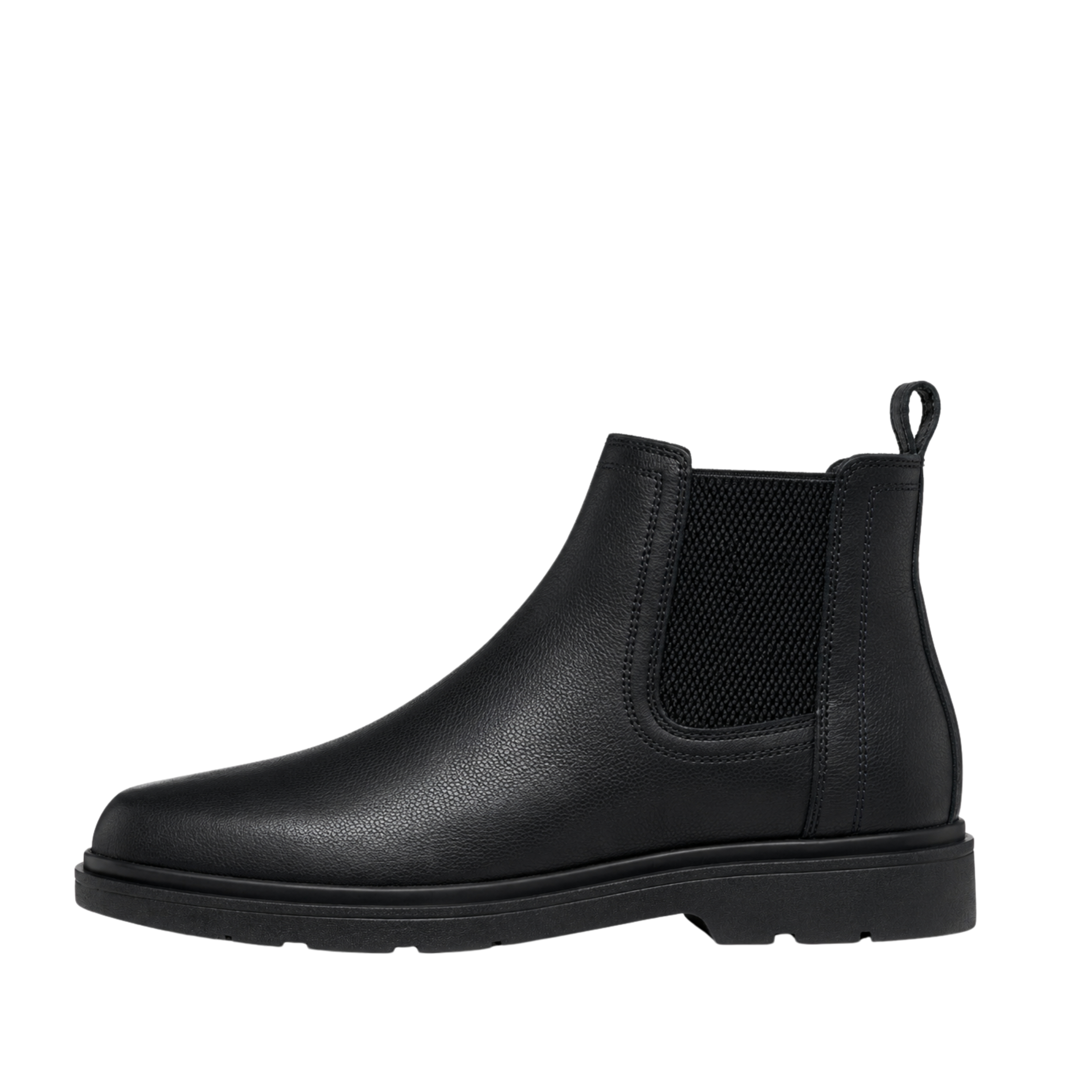 STIVALETTI CHELSEA IN PELLE CON INSERTI ELASTICI UOMO NERO