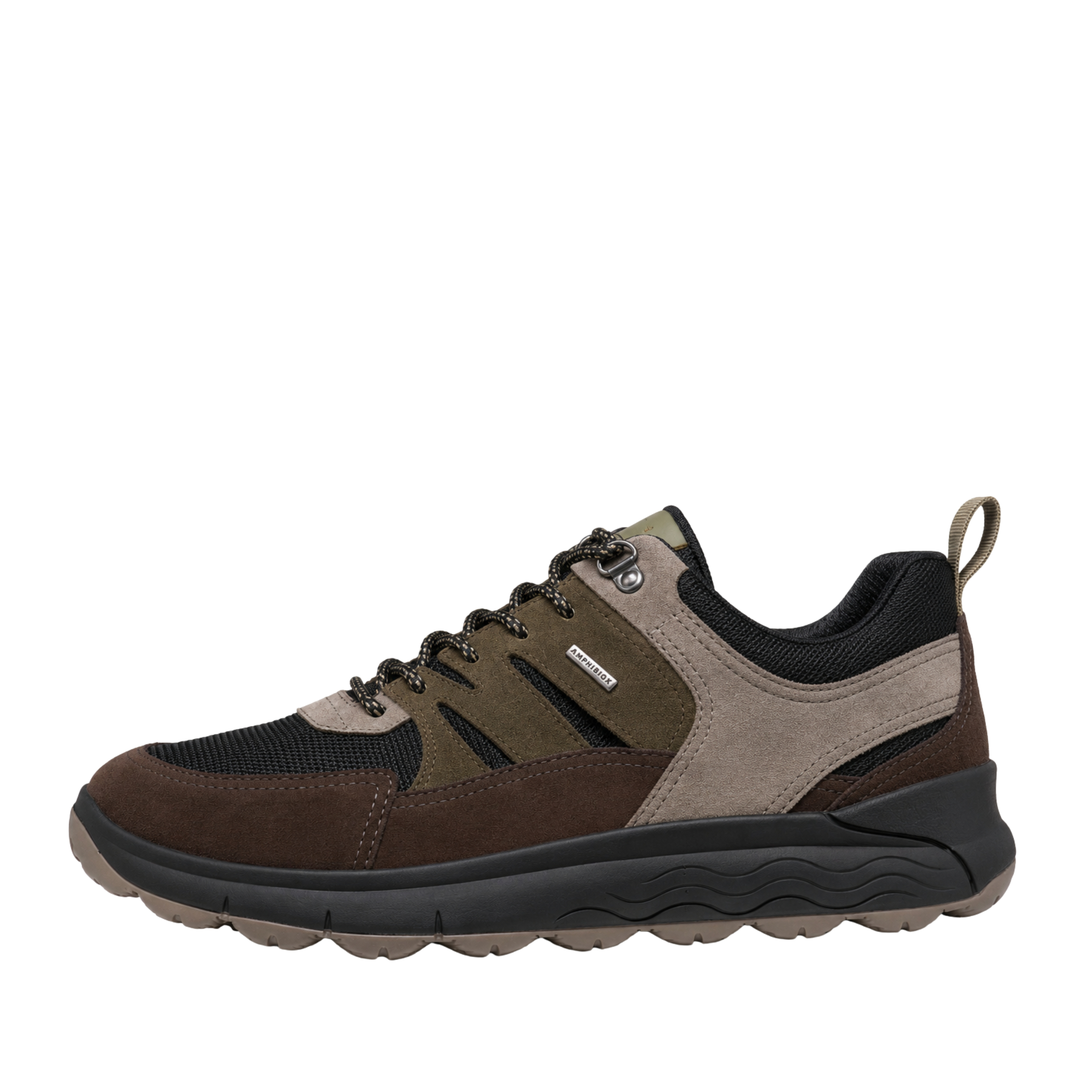 SNEAKERS BASSE MULTIMATERIALE CON DETTAGLI OUTDOOR UOMO MARRONE