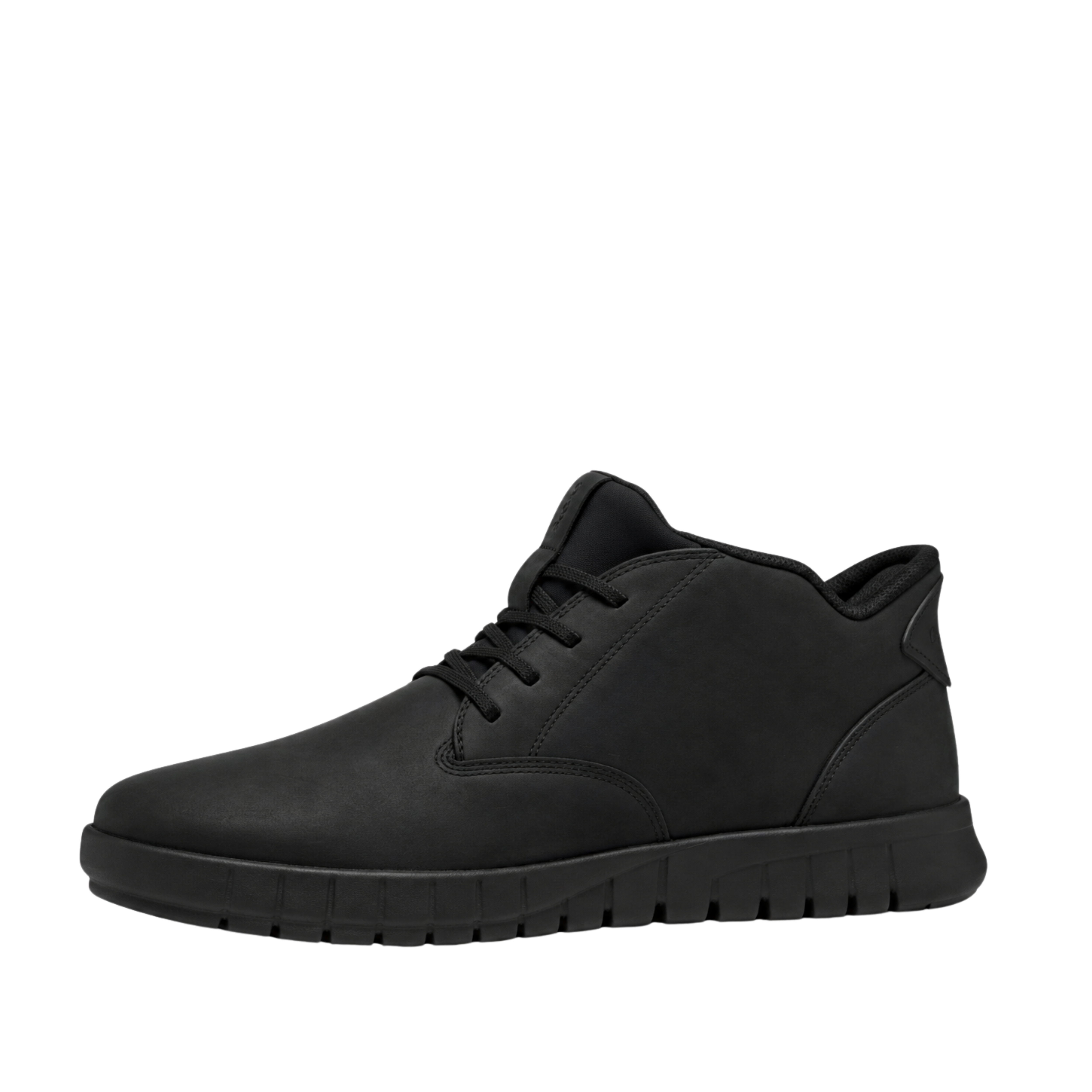 SNEAKERS ALTE IN PELLE CON SUOLA SCANALATA UOMO NERO