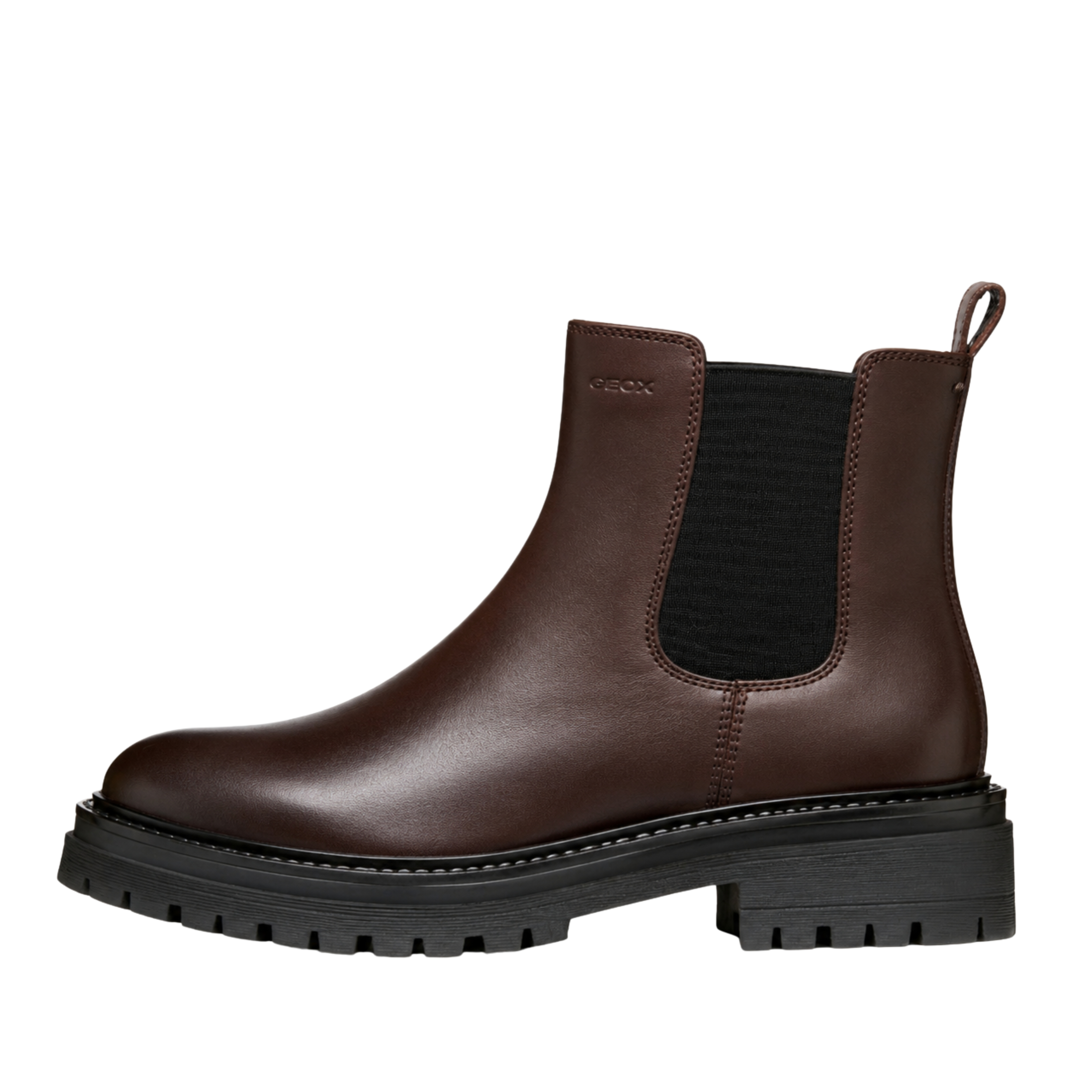 STIVALETTI CHELSEA IN PELLE CON SUOLA CARRARMATO DONNA MARRONE