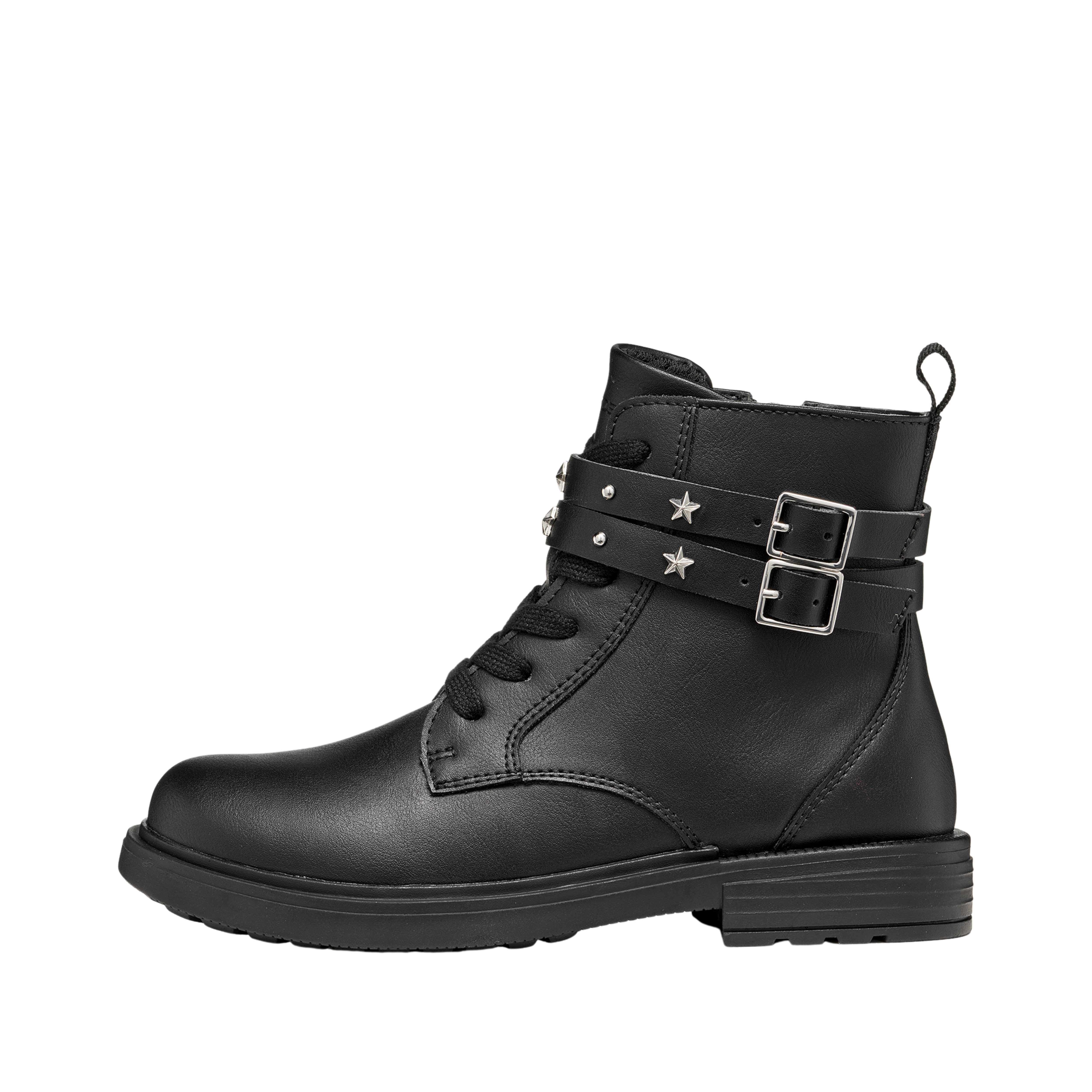 STIVALETTI J669QJ000BC CON CINTURINI DECORATIVI BAMBINA NERO