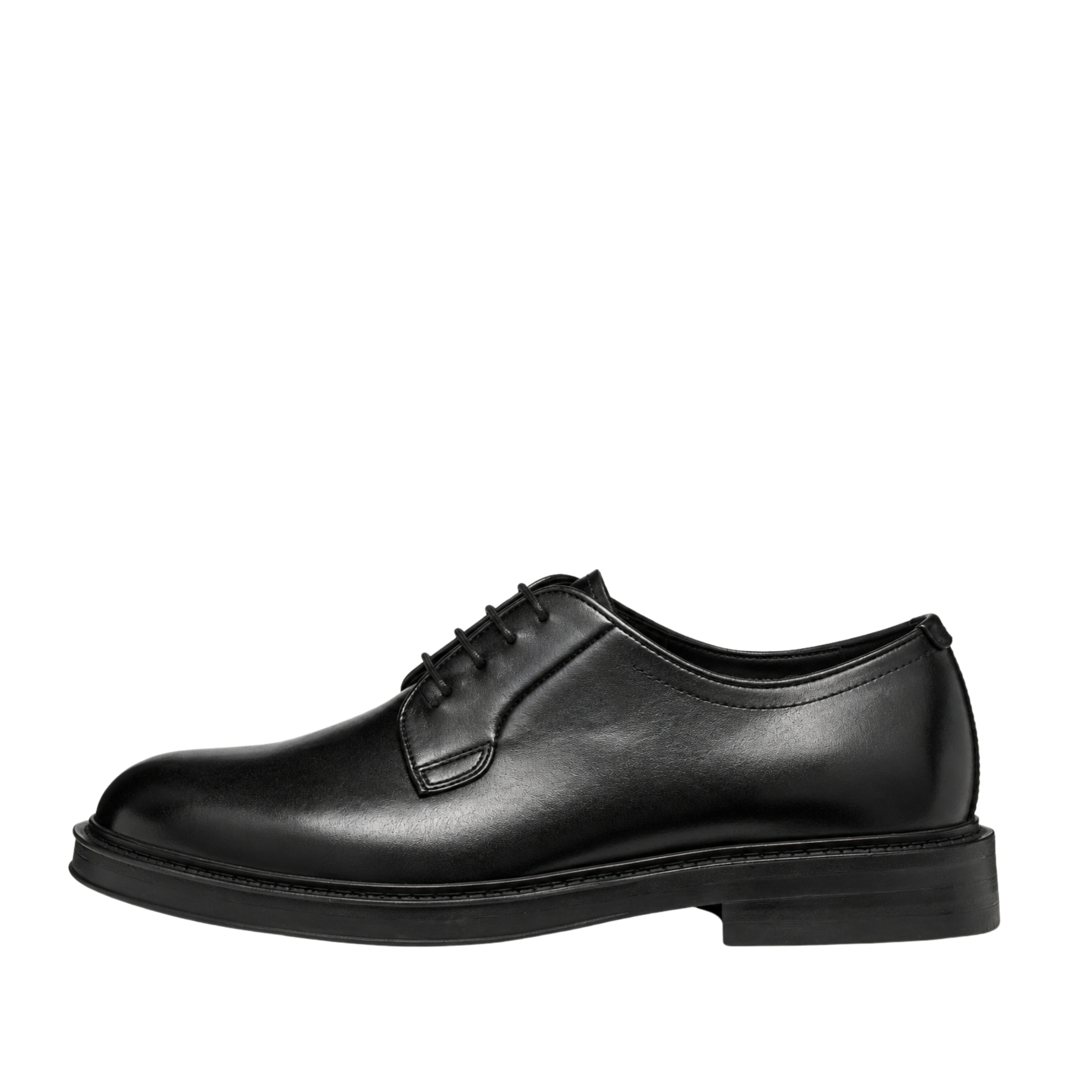 STRINGATE DERBY IN PELLE LISCIA UOMO NERO