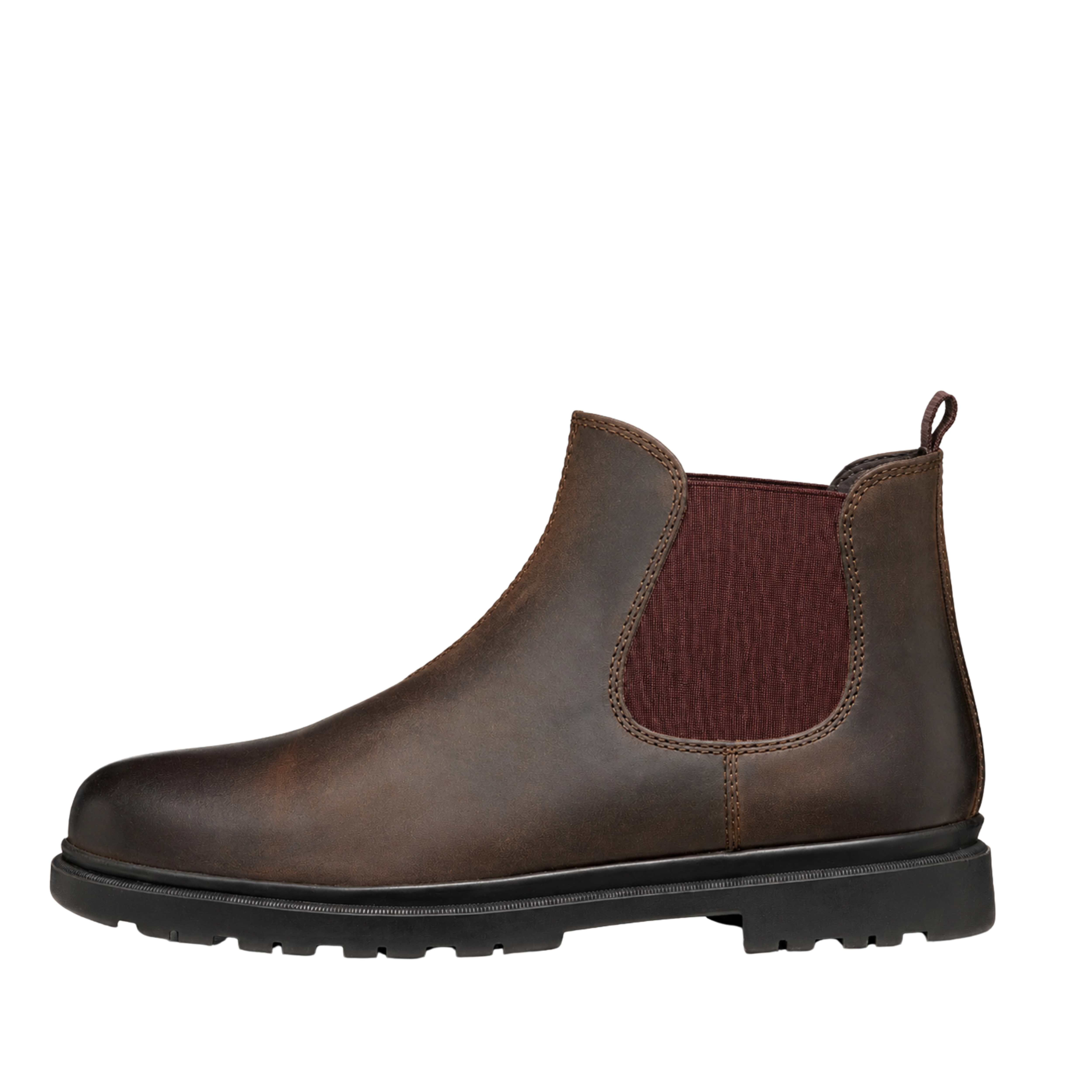 STIVALETTO CHELSEA IN PELLE UOMO MARRONE