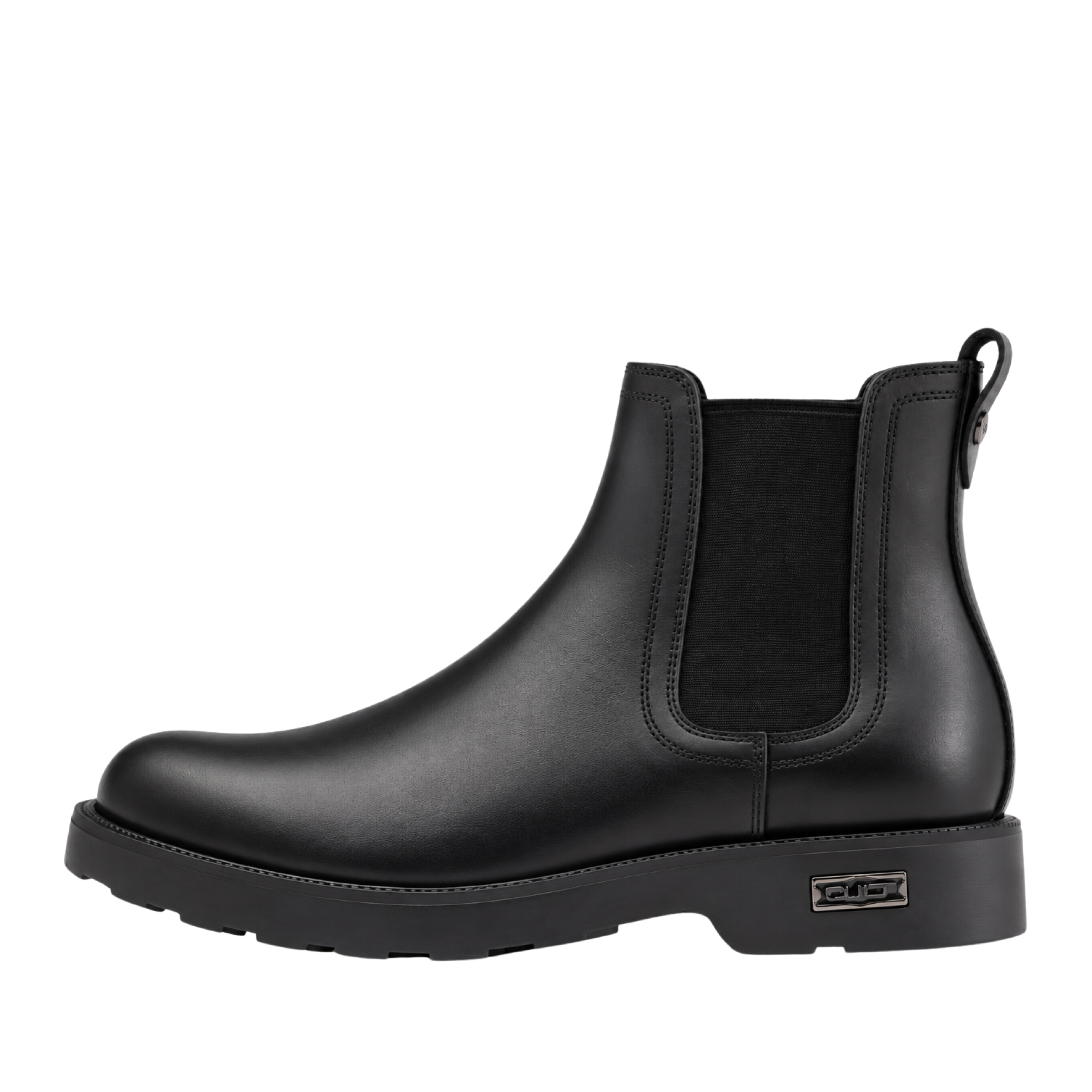 STIVALETTI CHELSEA IN PELLE CON ELASTICO LATERALE UOMO NERO