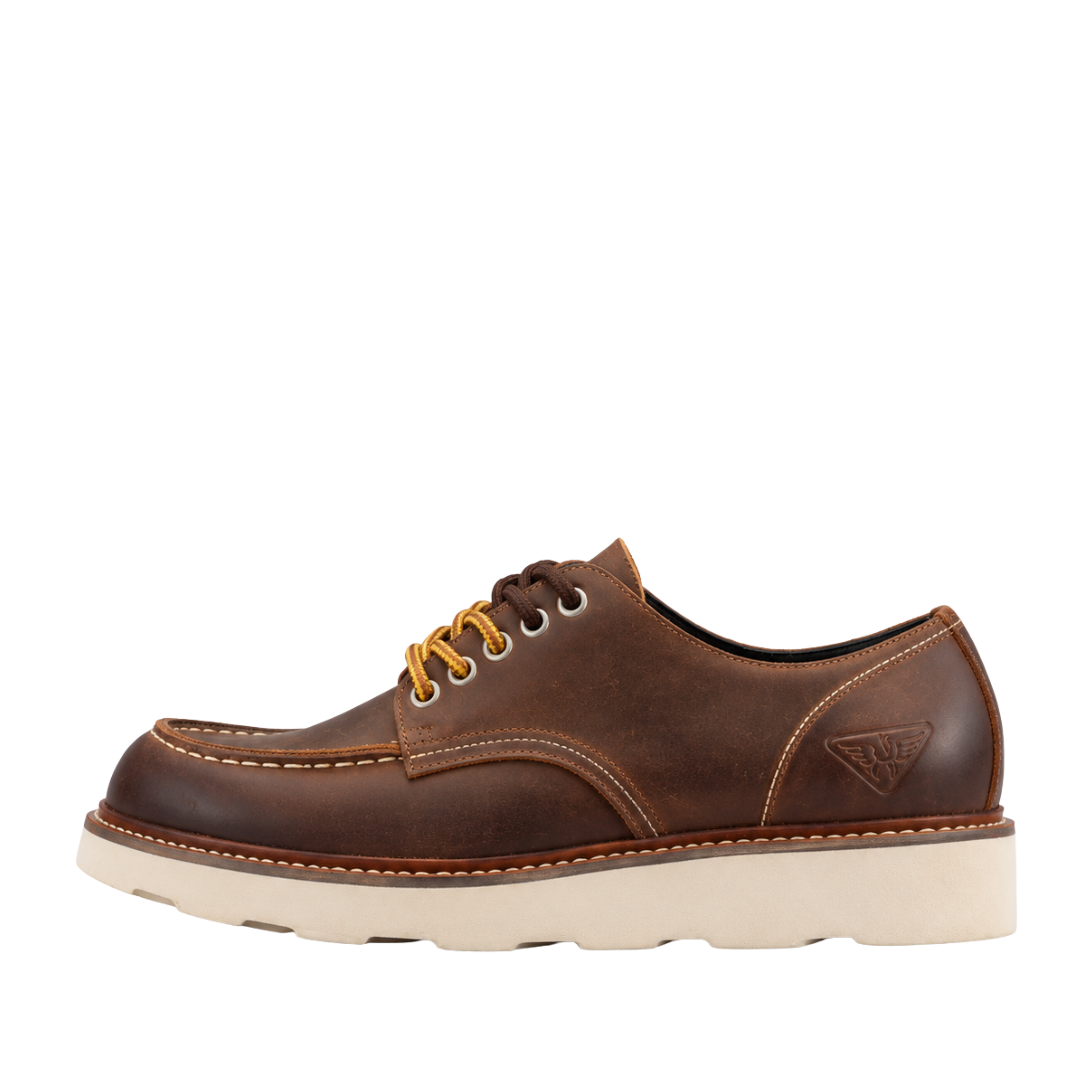 SCARPA STRINGATA DERBY CON LACCI BICOLORE UOMO MARRONE