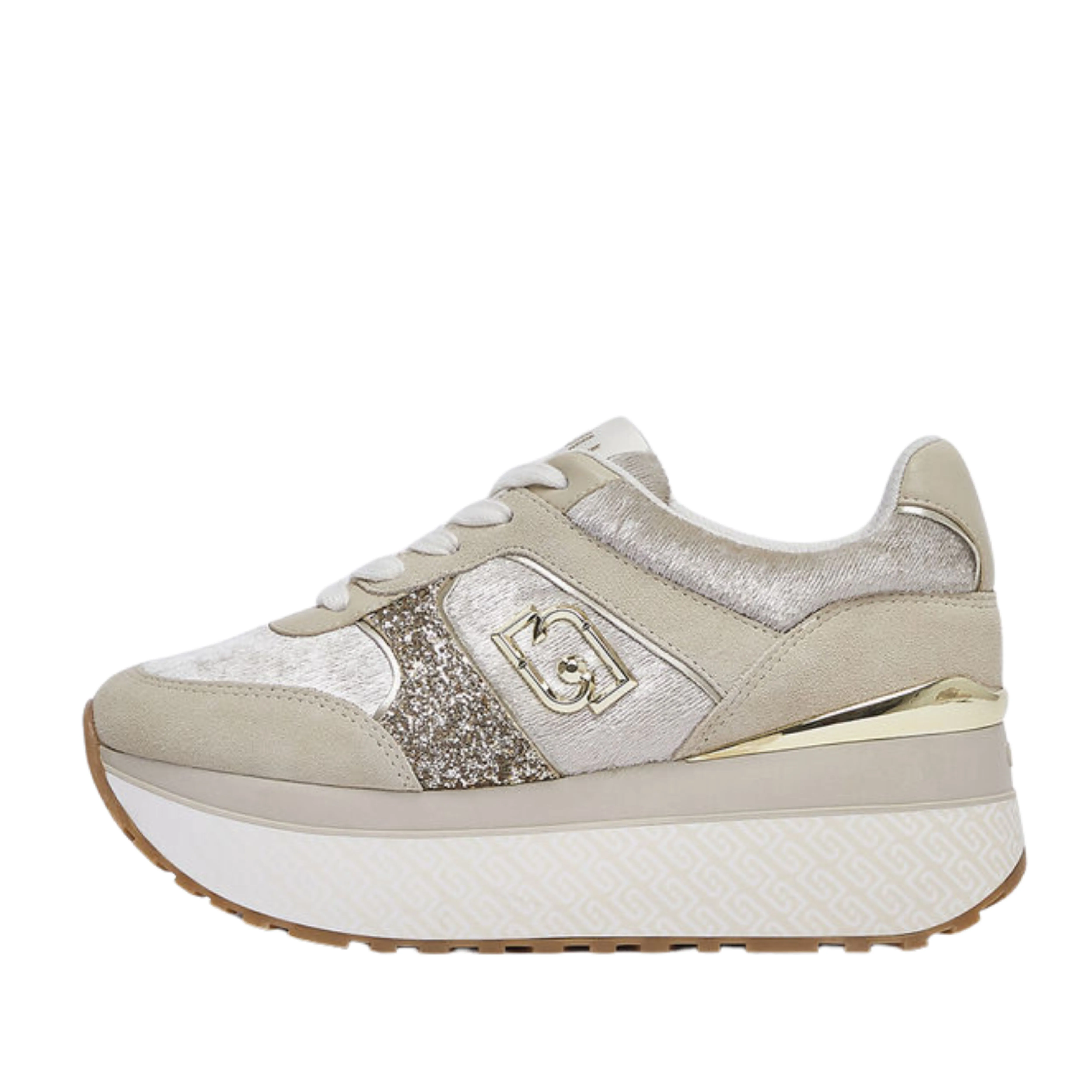 SNEAKERS SUPER PLATFORM EFFETTO VELLUTO BF6009PX066 DONNA BIANCO