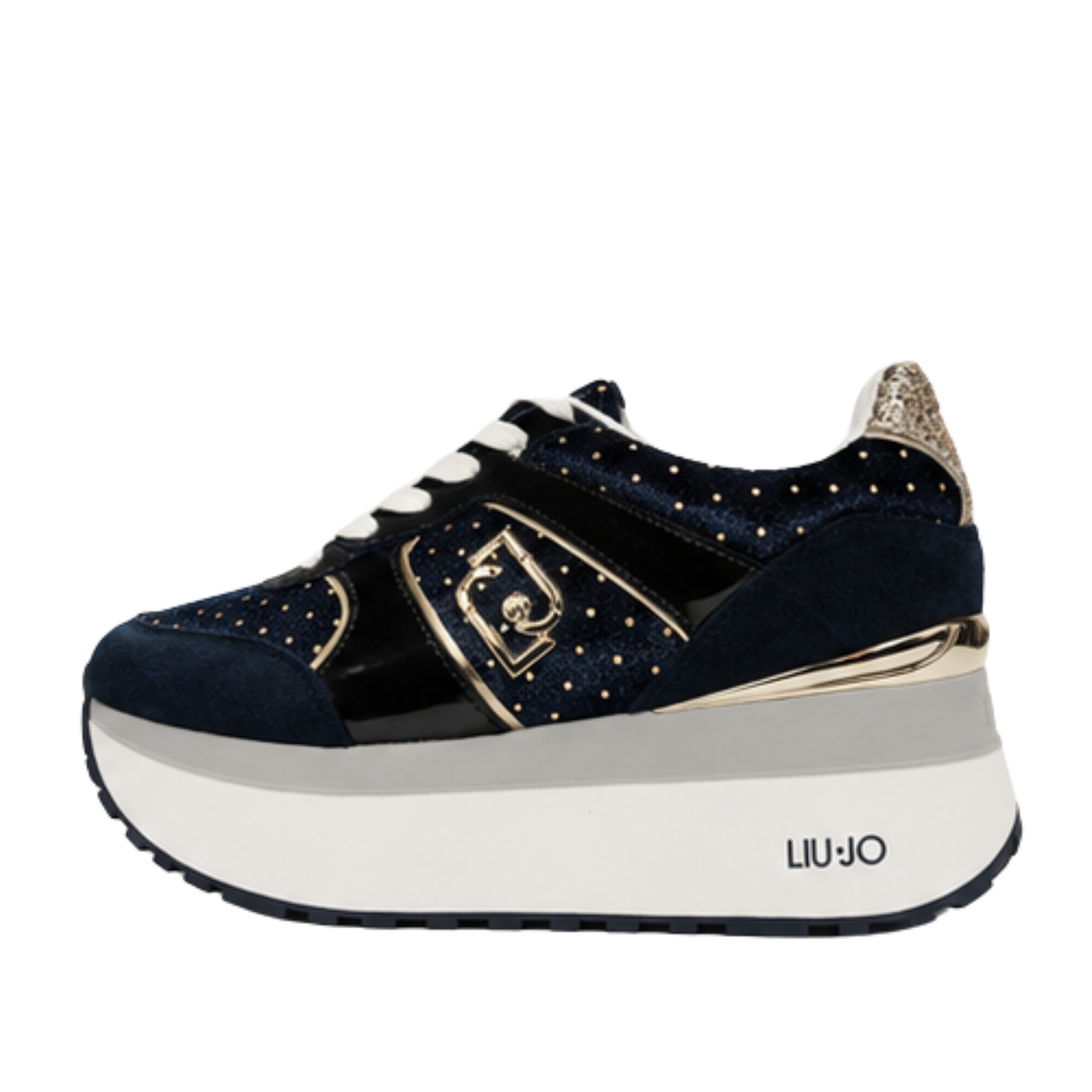 SNEAKERS PLATFORM BF6009PX901 CON PAILLETTES DONNA BLU