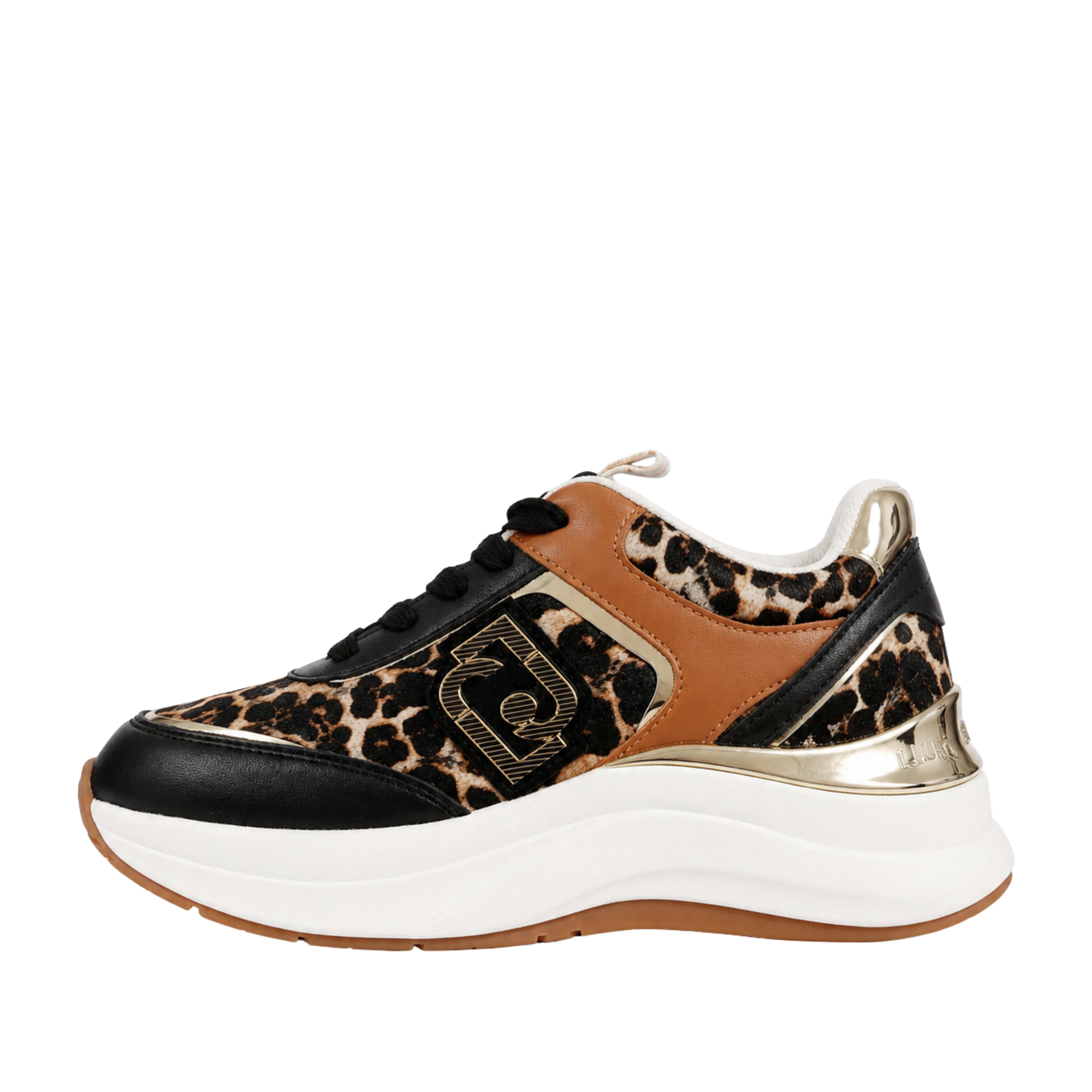 SNEAKERS ALTE BF6029TX549 LEOPARDATO DONNA NERO