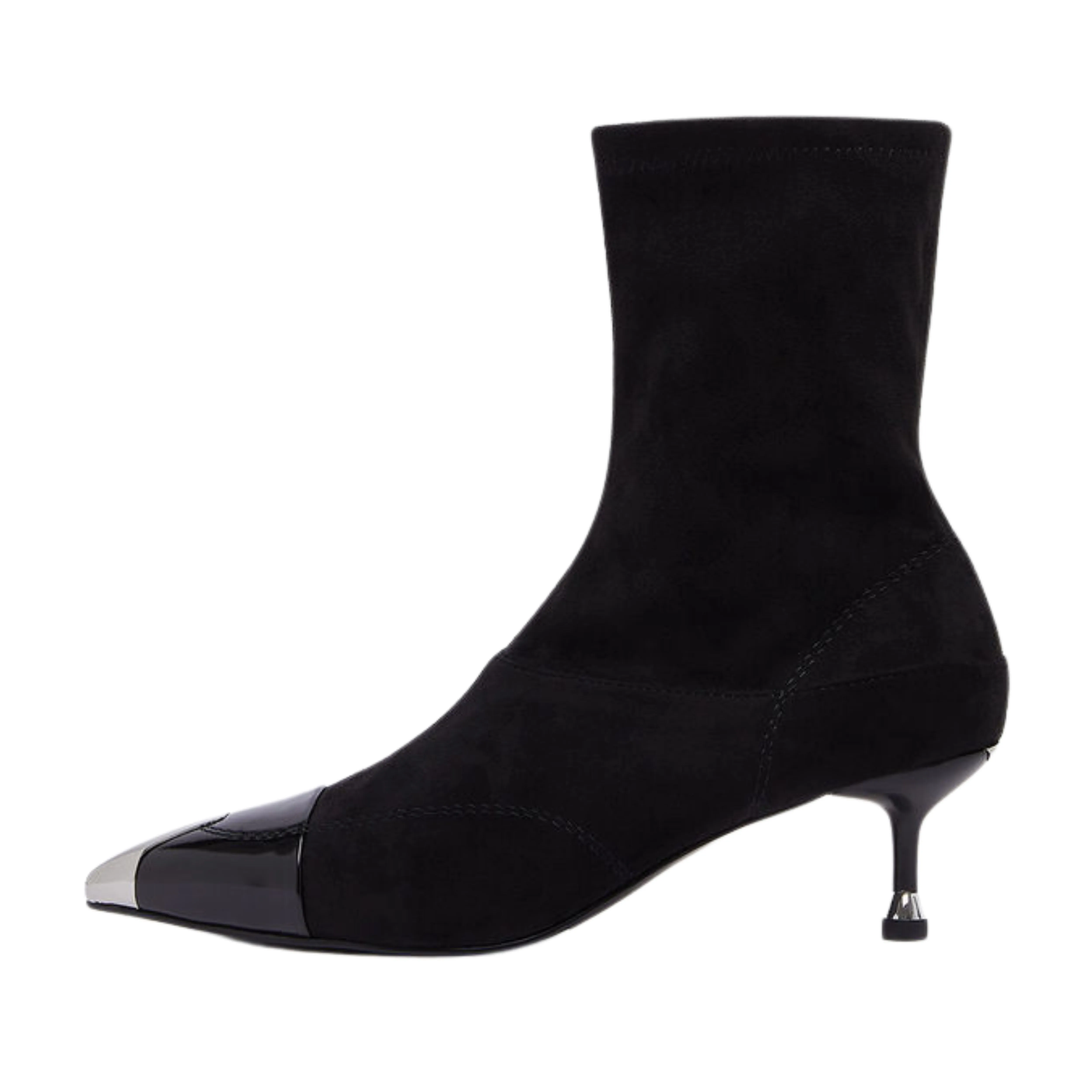 STIVALETTI TACCO BASSO CON PUNTALE METALLICO SF6009TX562 DONNA NERO