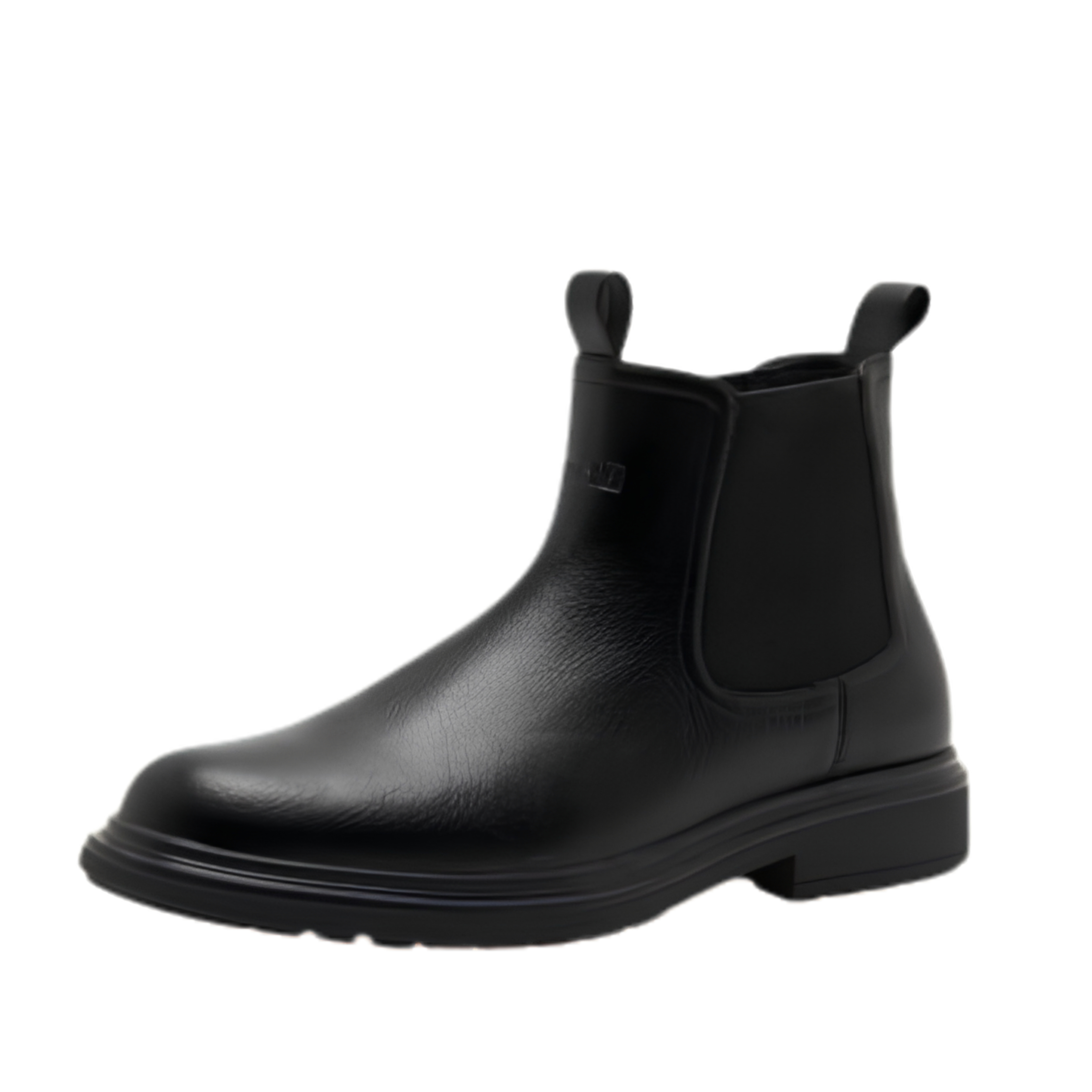 STIVALETTI TACCO BASSO CHELSEA CON INSERTI ELASTICI UOMO NERO